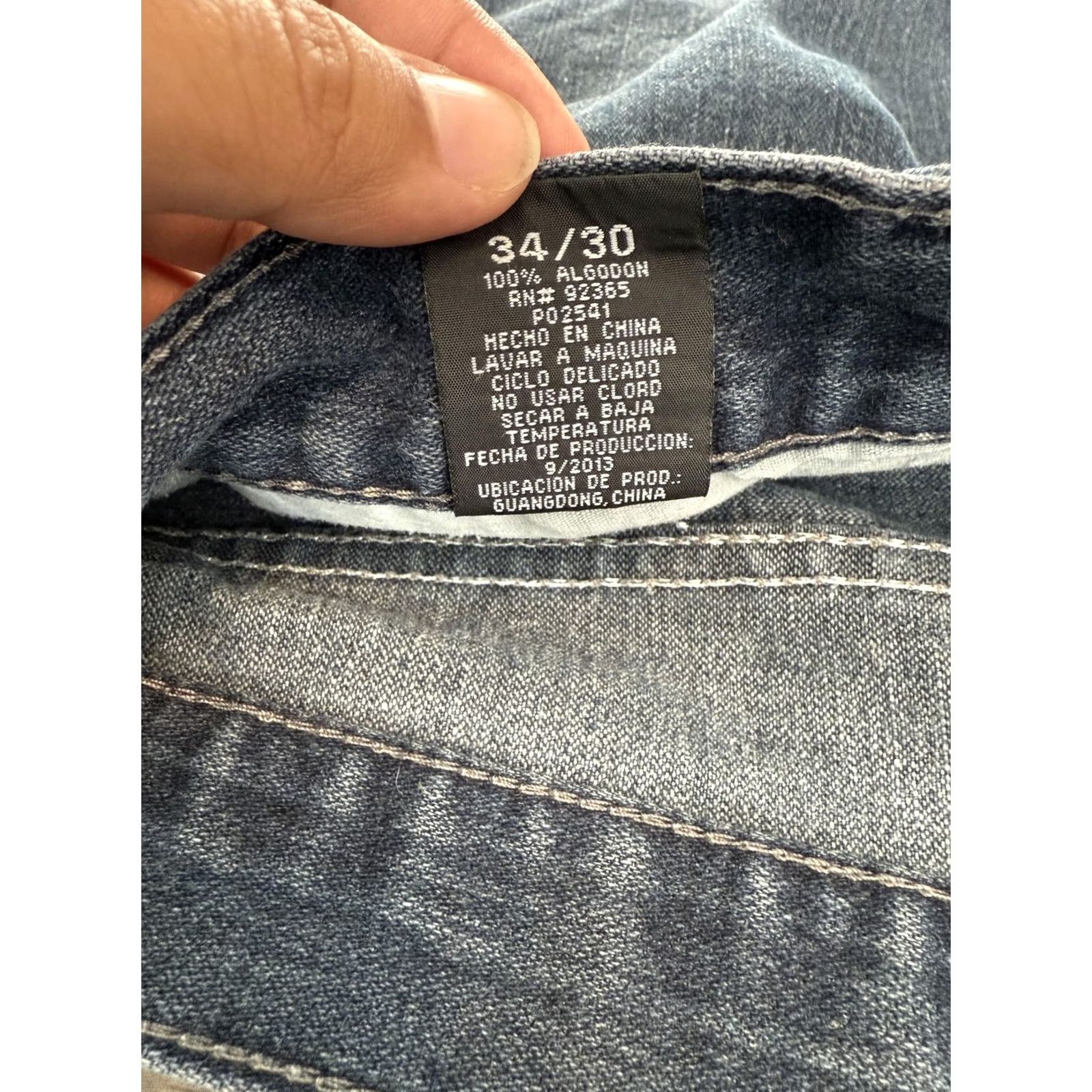 Denime Mark & Dutch Mens Blue Straight Leg Jeans 34x30 Denim Distressed Back Pocket Size US 34 / EU 50 - 5 Thumbnail
