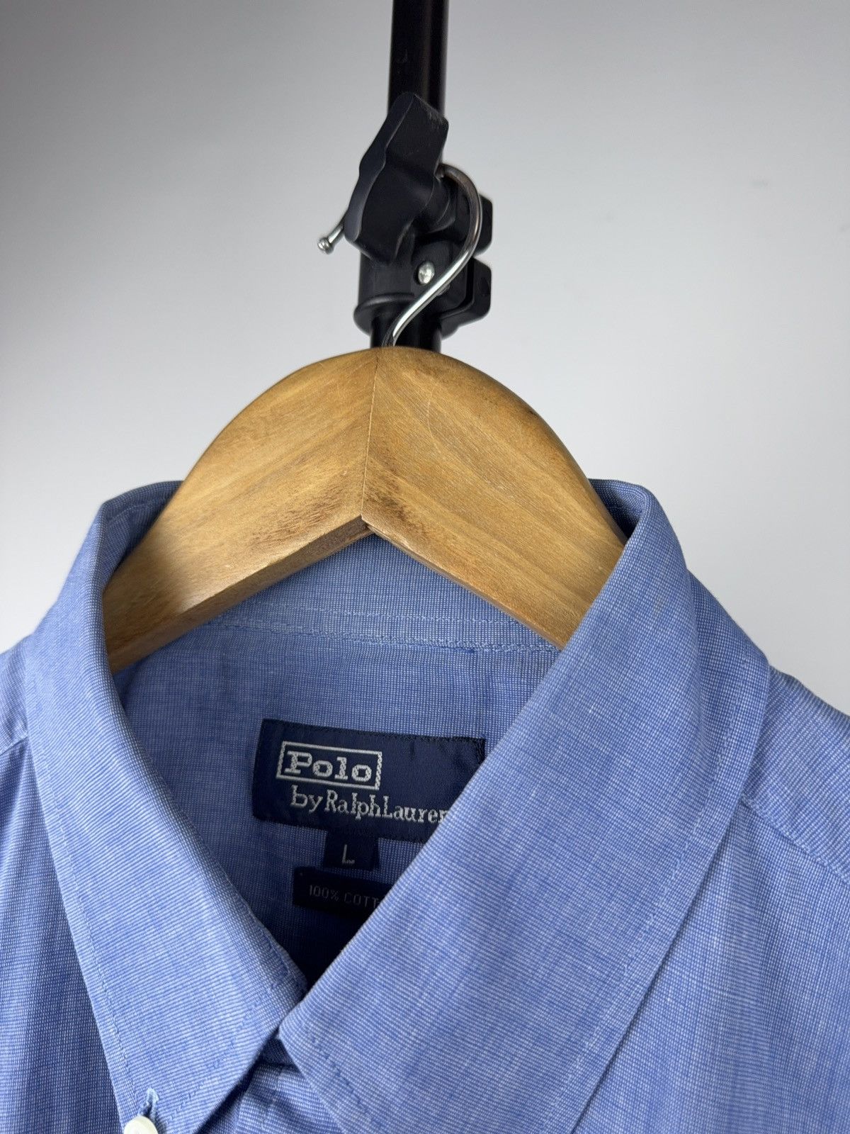 Polo Ralph Lauren 90s Vintage Polo Ralph Lauren Button Short Down Shirt Blue Size US L / EU 52-54 / 3 - 3 Thumbnail