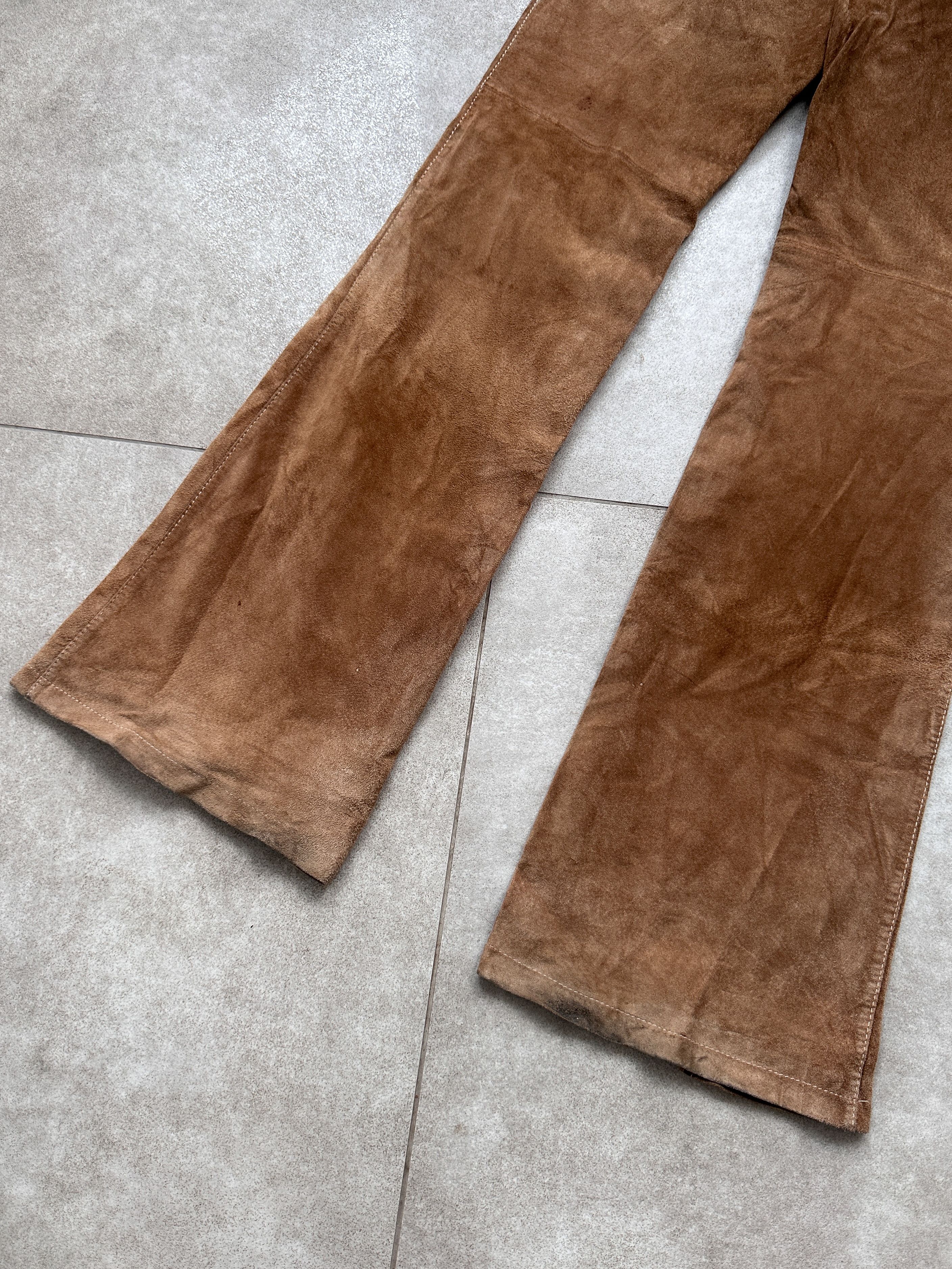 Leather Vintage Gipsy Western Flare Leather Pants Size 32" / US 10 / IT 46 - 7 Thumbnail