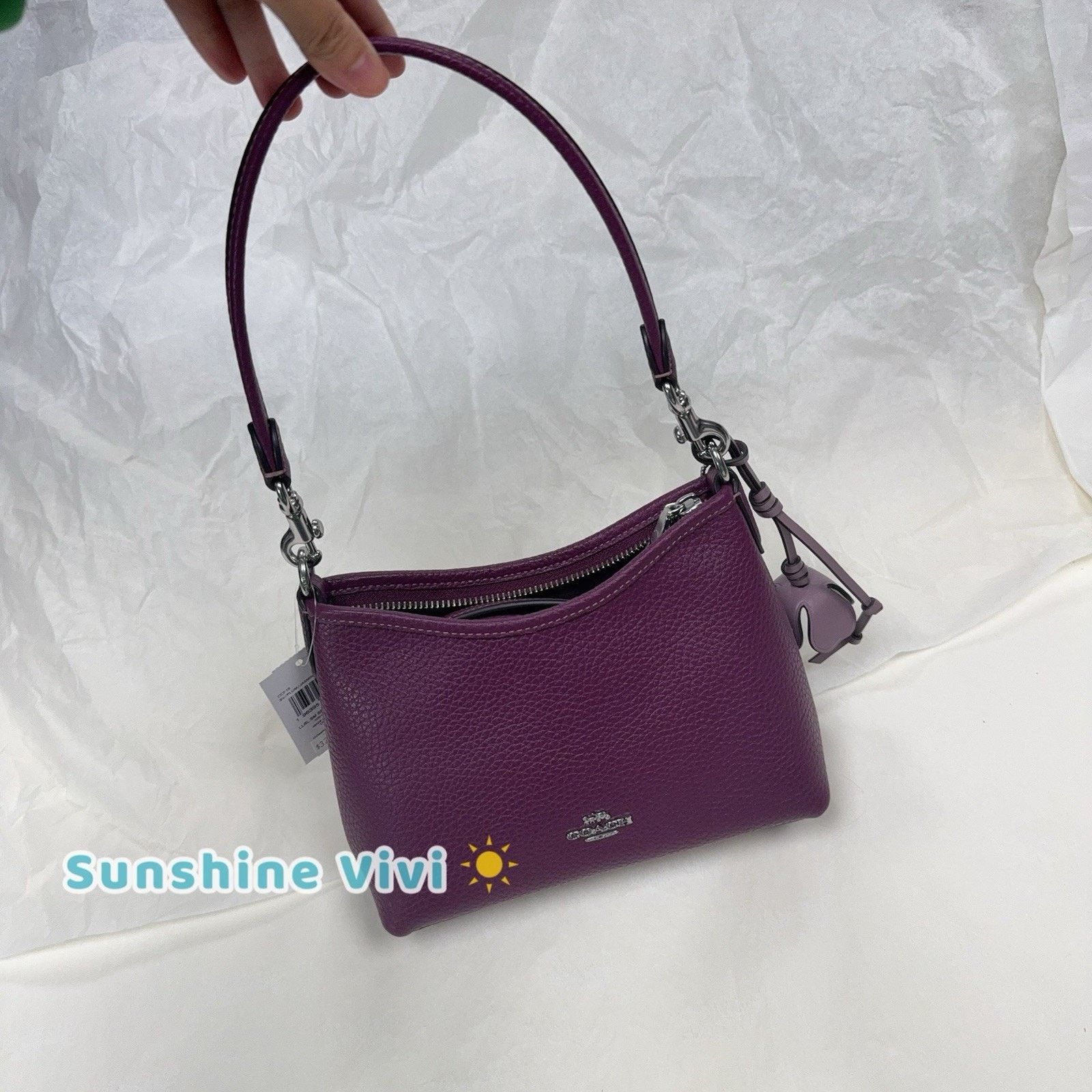 Coach NWT Coach Small Laurel Shoulder Bag Flower Charm CCF15 Size ONE SIZE - 11 Thumbnail