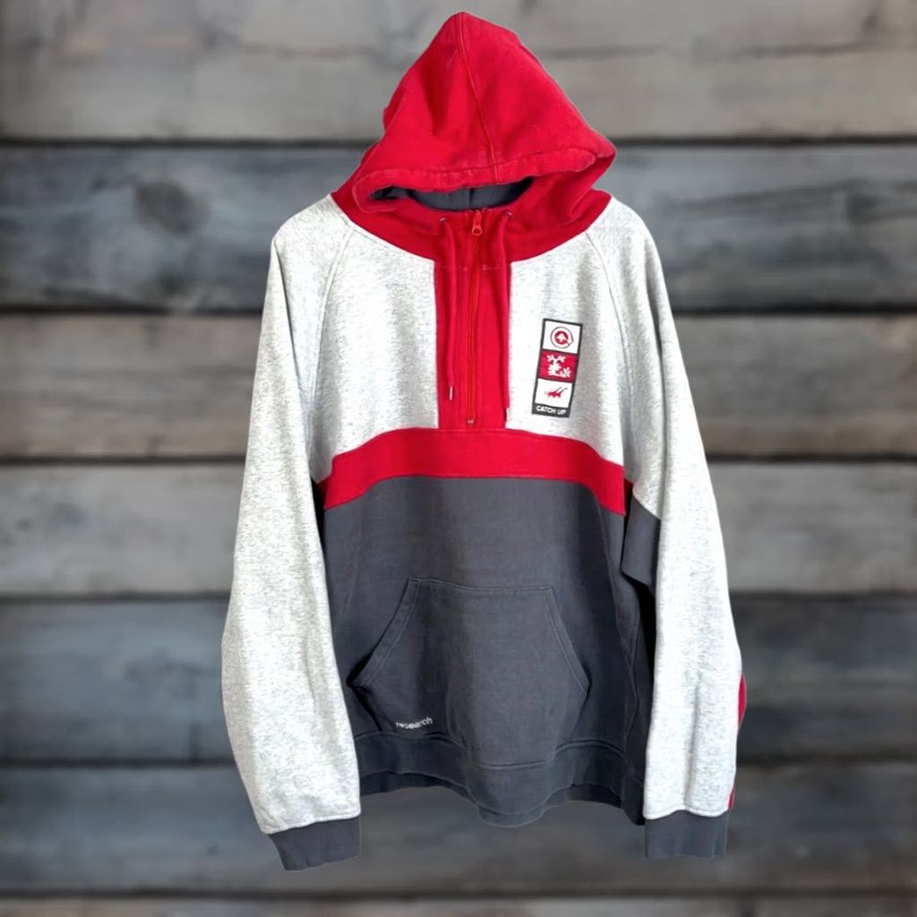 Vintage LRG Hoodie Men's 4XL Gray 1/4 Zip Heavyweight Sweatshirt Pullover Crew Neck Long Sleeve Pockets Graphic Print Hip Hop Style Fir 4XL Mens Size US XXL / EU 58 / 5 - 1 Thumbnail