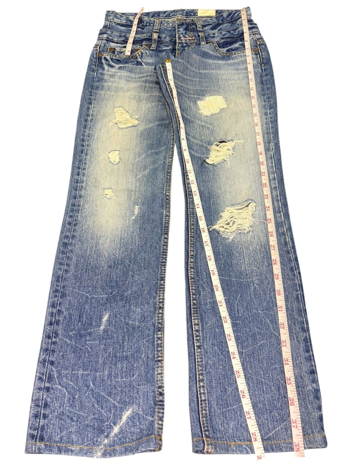 Ksubi Vintage Japanese Antgauge Double Waist Distressed Jeans Size 28" / US 6 / IT 42 - 7 Thumbnail