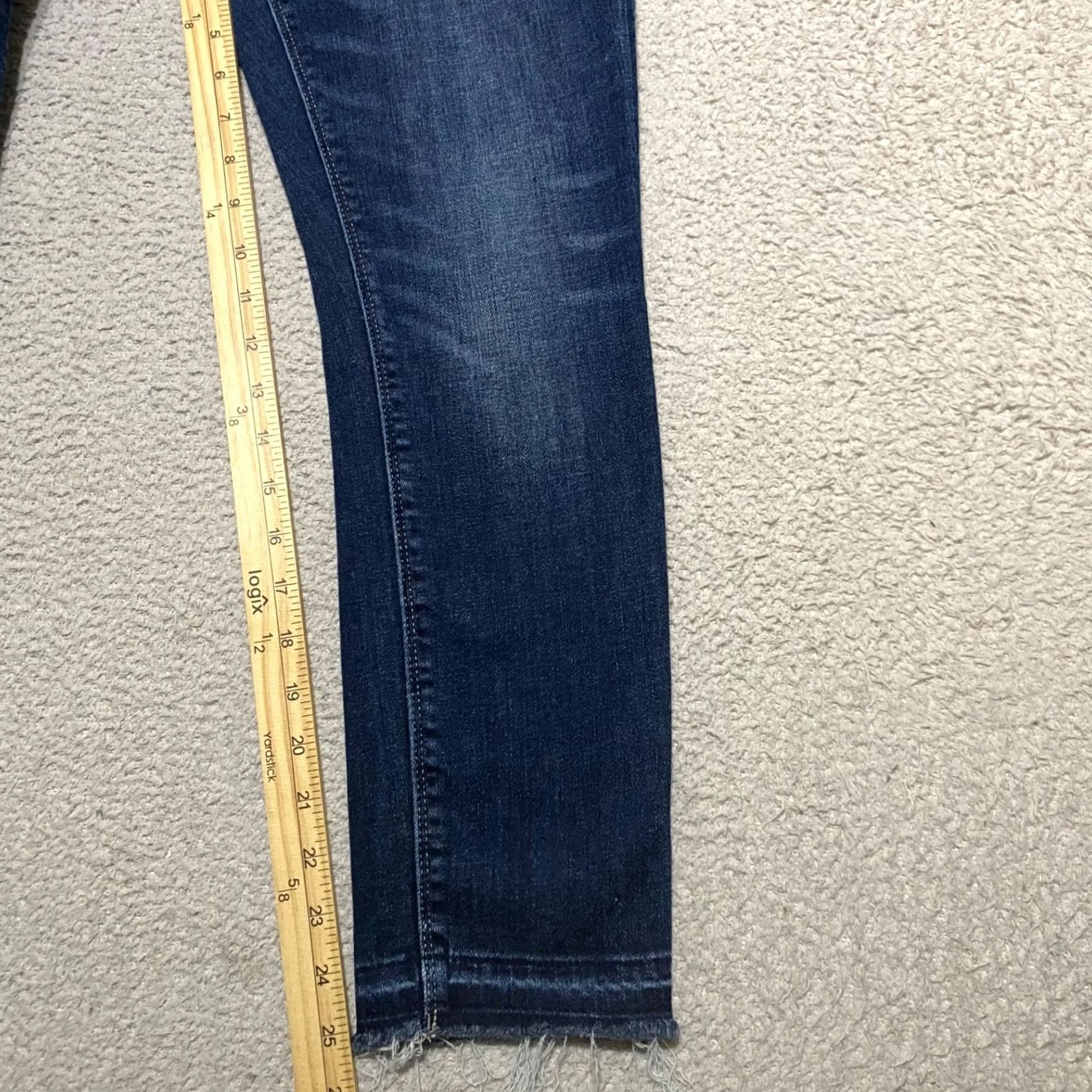 Lucky Brand Lucky Brand Lolita Skinny Jeans - Blue Denim Dark Wash Crop - Womens Size 6 Skinny Regular 28 Inseam 5-Pocket Stitch Button Zip Low Rise Size 28" / US 6 / IT 42 - 7 Thumbnail