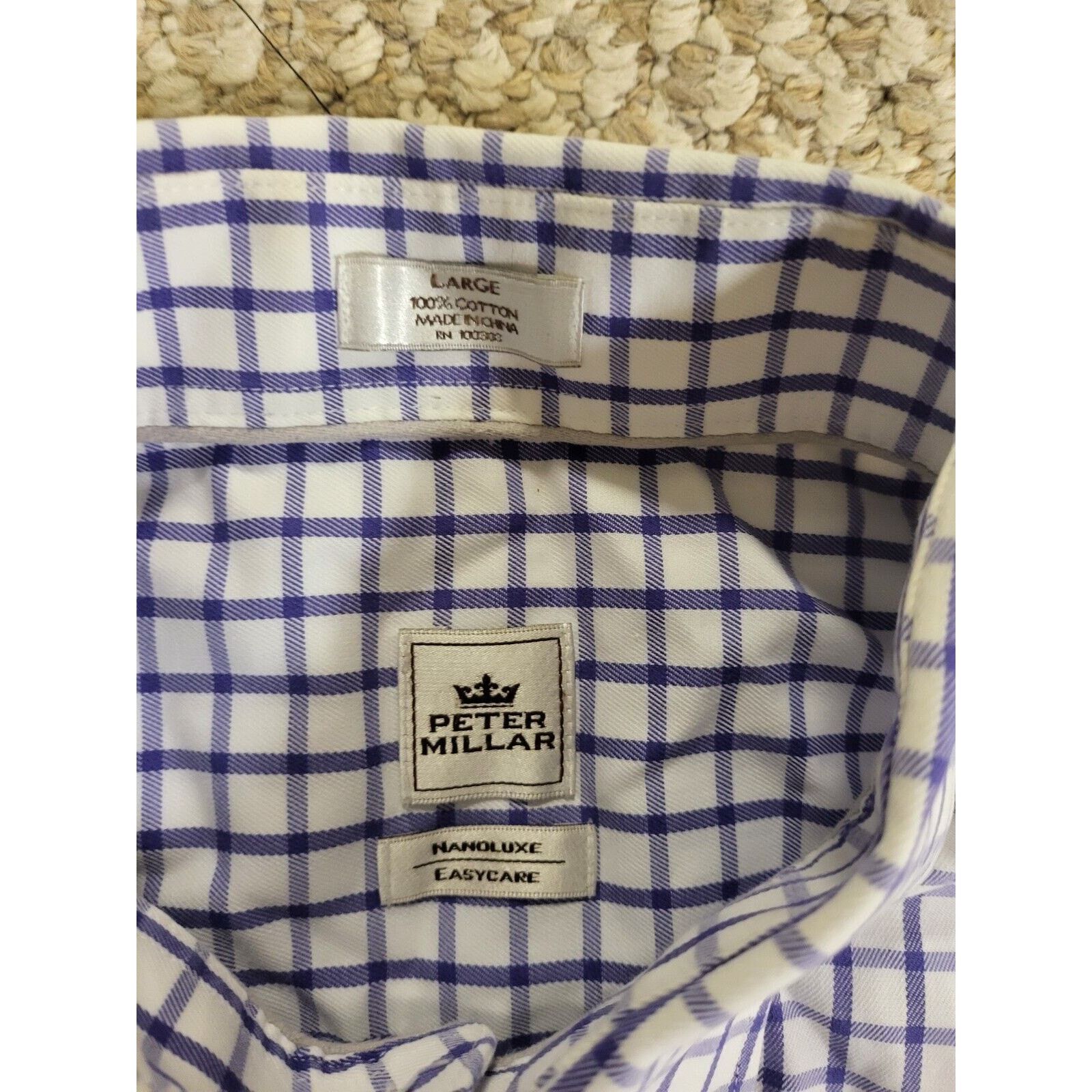 Peter Millar Peter Millar 100% Cotton Mens Dress Shirt Size Large Size US L / EU 52-54 / 3 - 3 Thumbnail