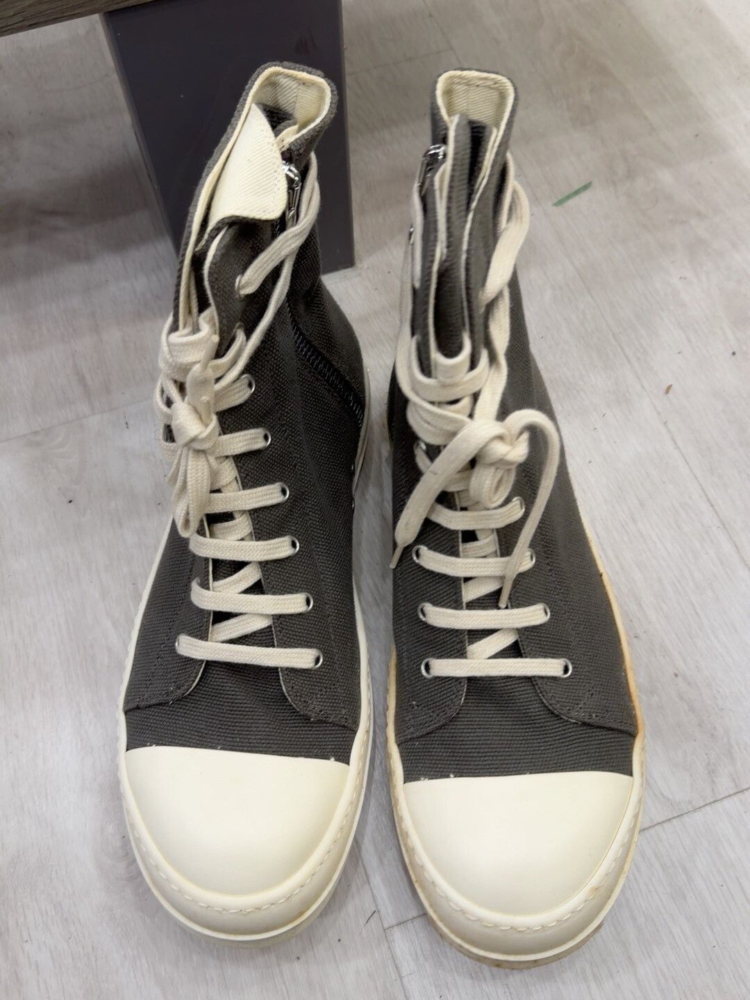 Rick Owens Drkshdw Rick Owens High-Top Canvas Sneakers Size US 10 / EU 43 - 1 Thumbnail