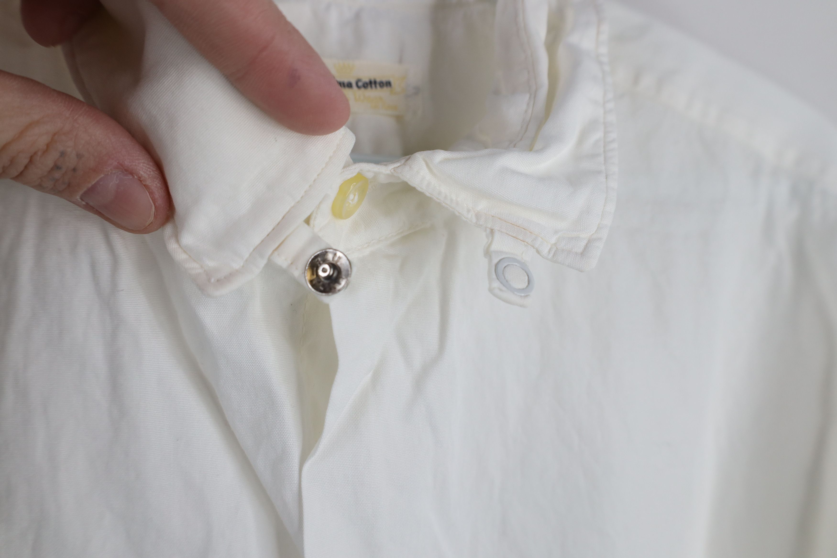 Vintage Vintage 50s Streetwear Collar Pima Cotton Shirt White USA Size US L / EU 52-54 / 3 - 8 Thumbnail