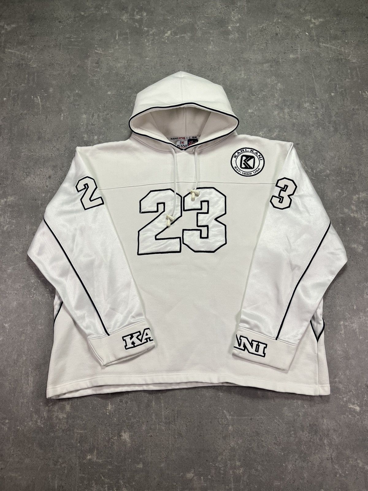 90s Karl Kani 23 Boxy Big Logo Jersey Hoodie XL XXL Baggy