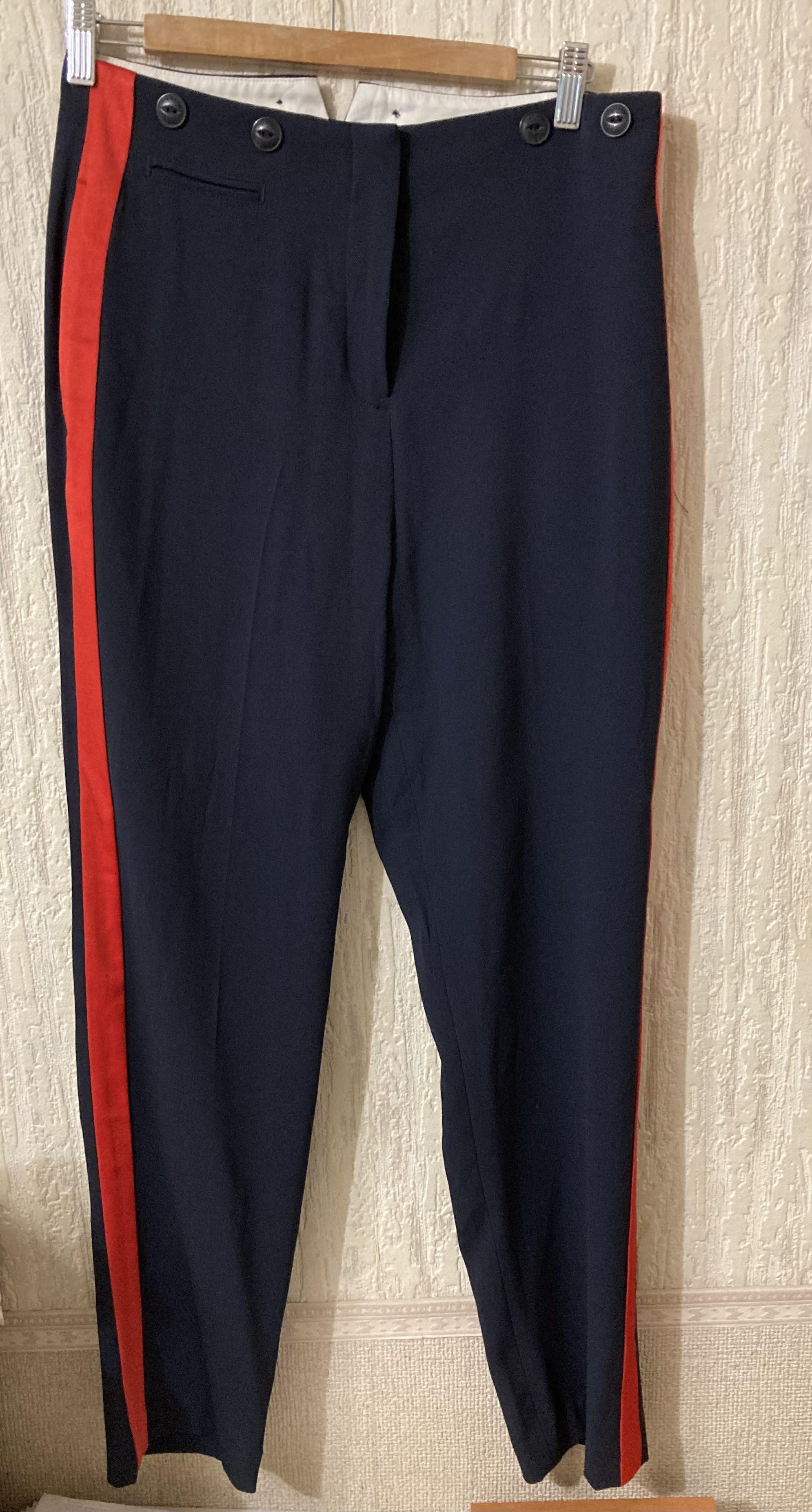 Rag & Bone Rag & Bone navy blue tuxedo pants with magenta side stripe Size 28" / US 6 / IT 42 - 10 Thumbnail