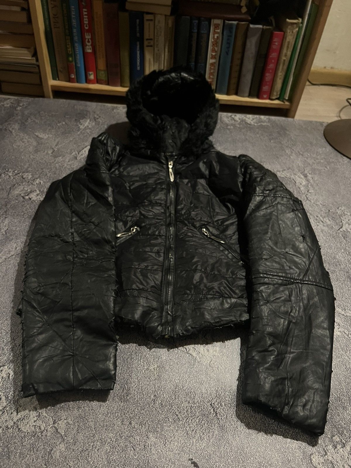 Vintage Designer Leather Jacket Faded / Distressed Number Nine Style Size US S / EU 44-46 / 1 - 9 Thumbnail