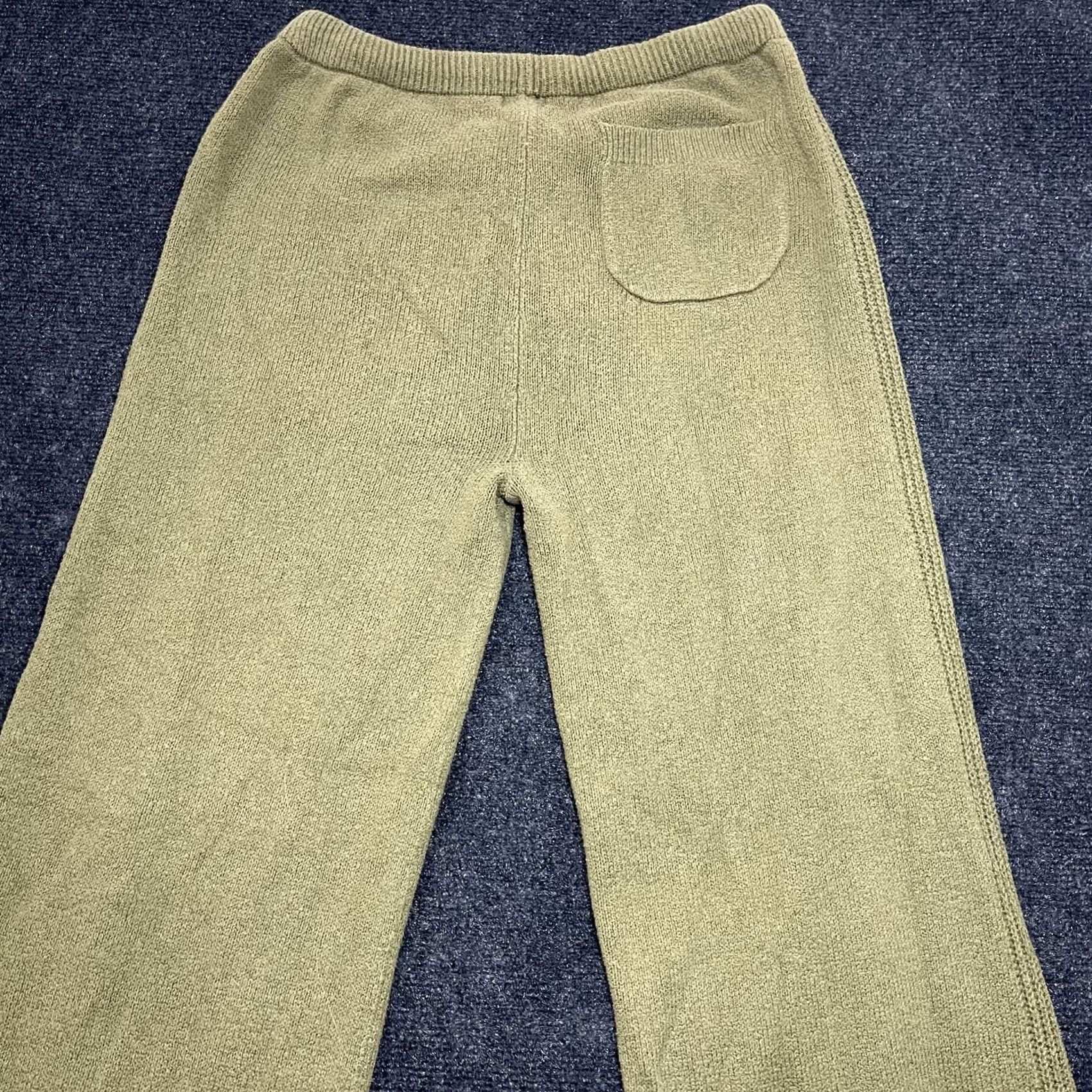Vintage Auden Pants Womens Medium Green Knit Lounge Drawstring Wide Leg Back Pocket Size 32" / US 10 / IT 46 - 5 Thumbnail
