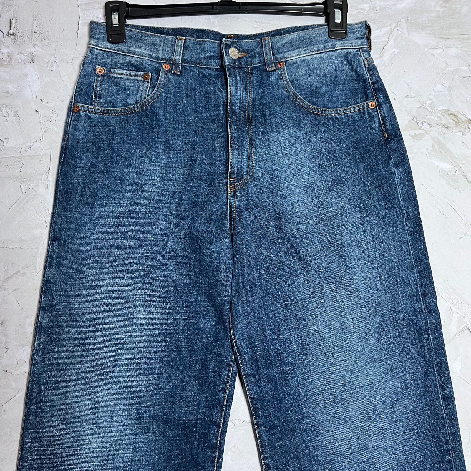 6397 6397 NP239 Wide Leg Jeans Marbled Blue 100% Cotton Sz 29 Size 29" - 5 Thumbnail