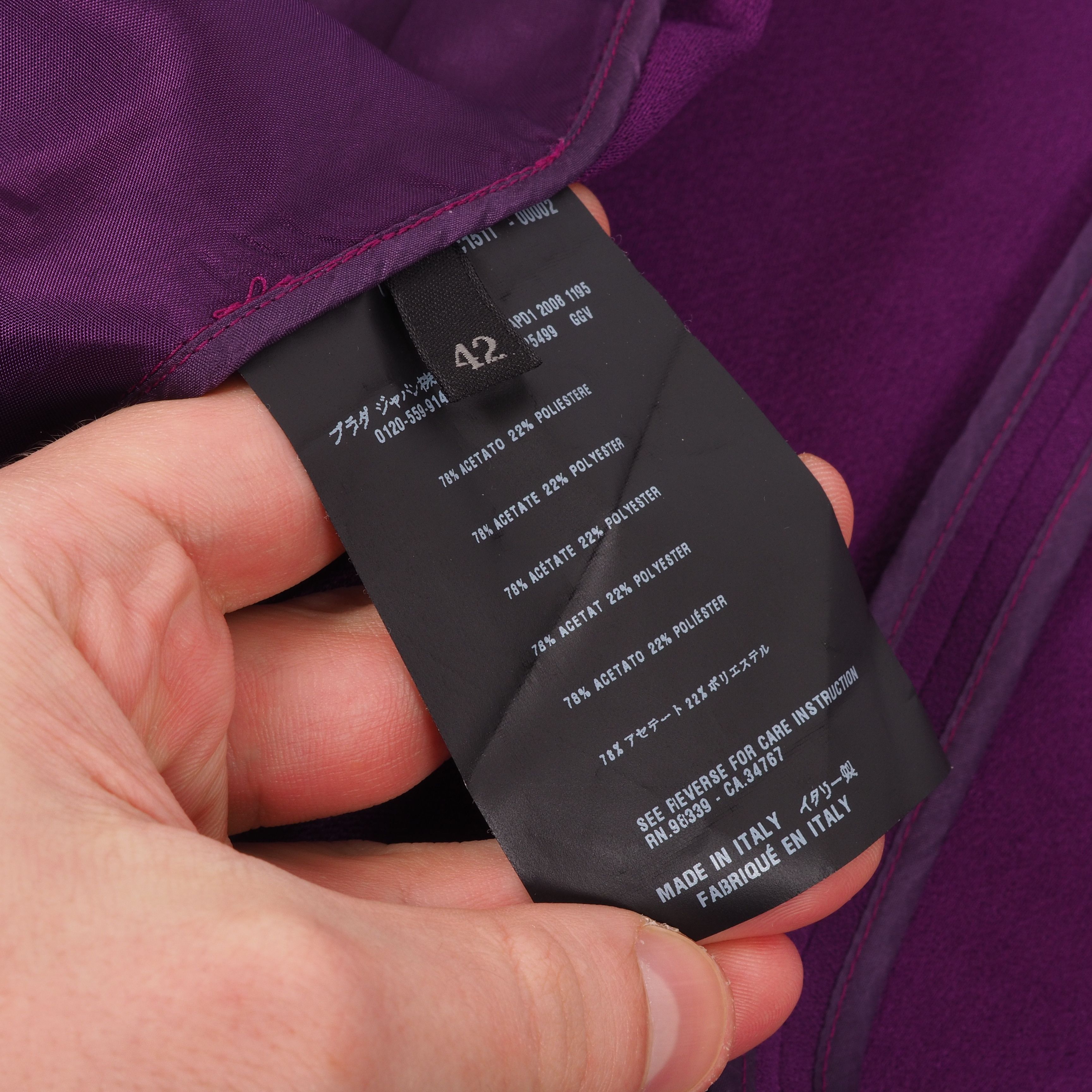 Prada Prada Vintage Purple Silk Peplum Tie Jacket Size M / US 6-8 / IT 42-44 - 7 Thumbnail