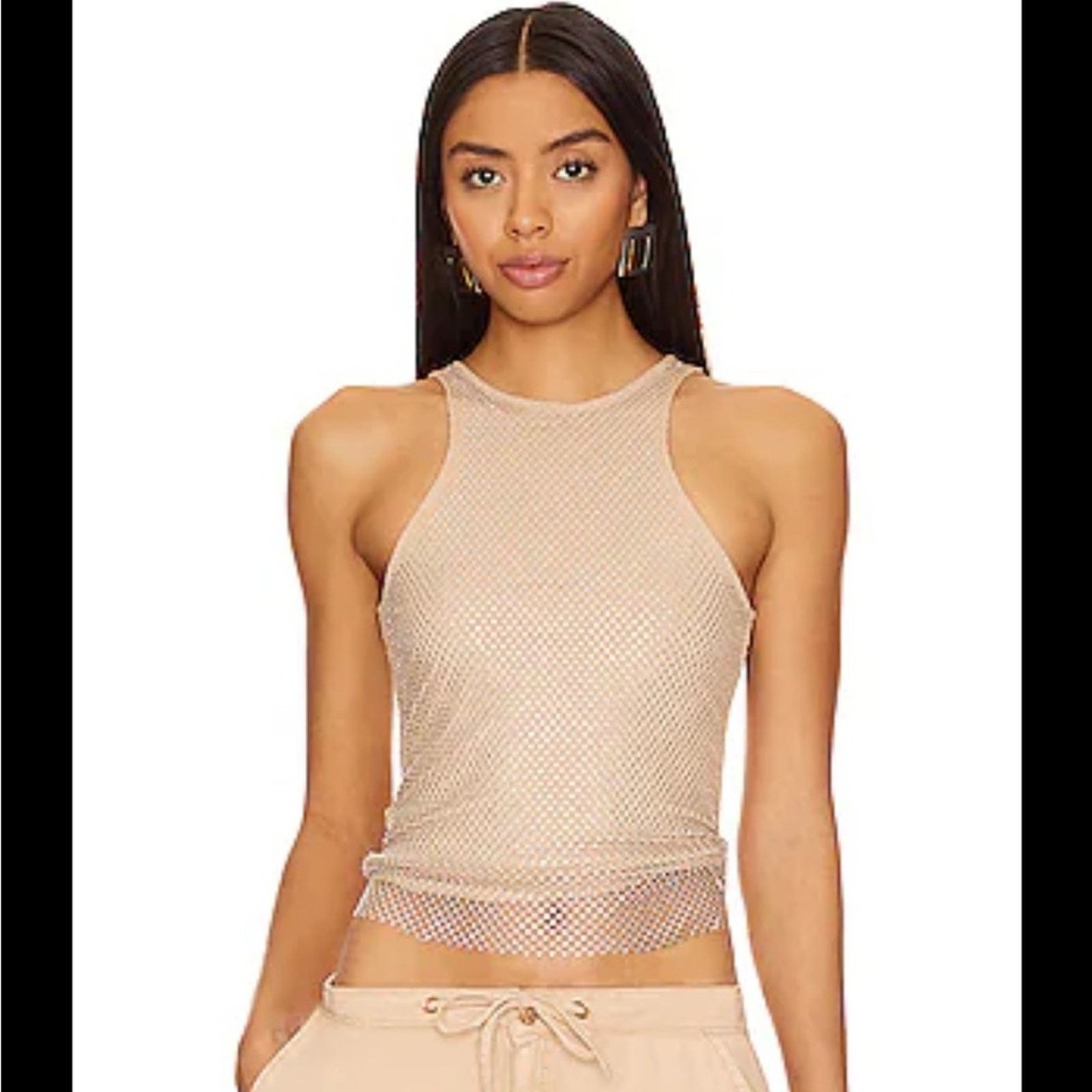 REVOLVE NWT OW Collection $195 beige w fishnet overlay size XL Size S / US 4 / IT 40 - 2 Thumbnail