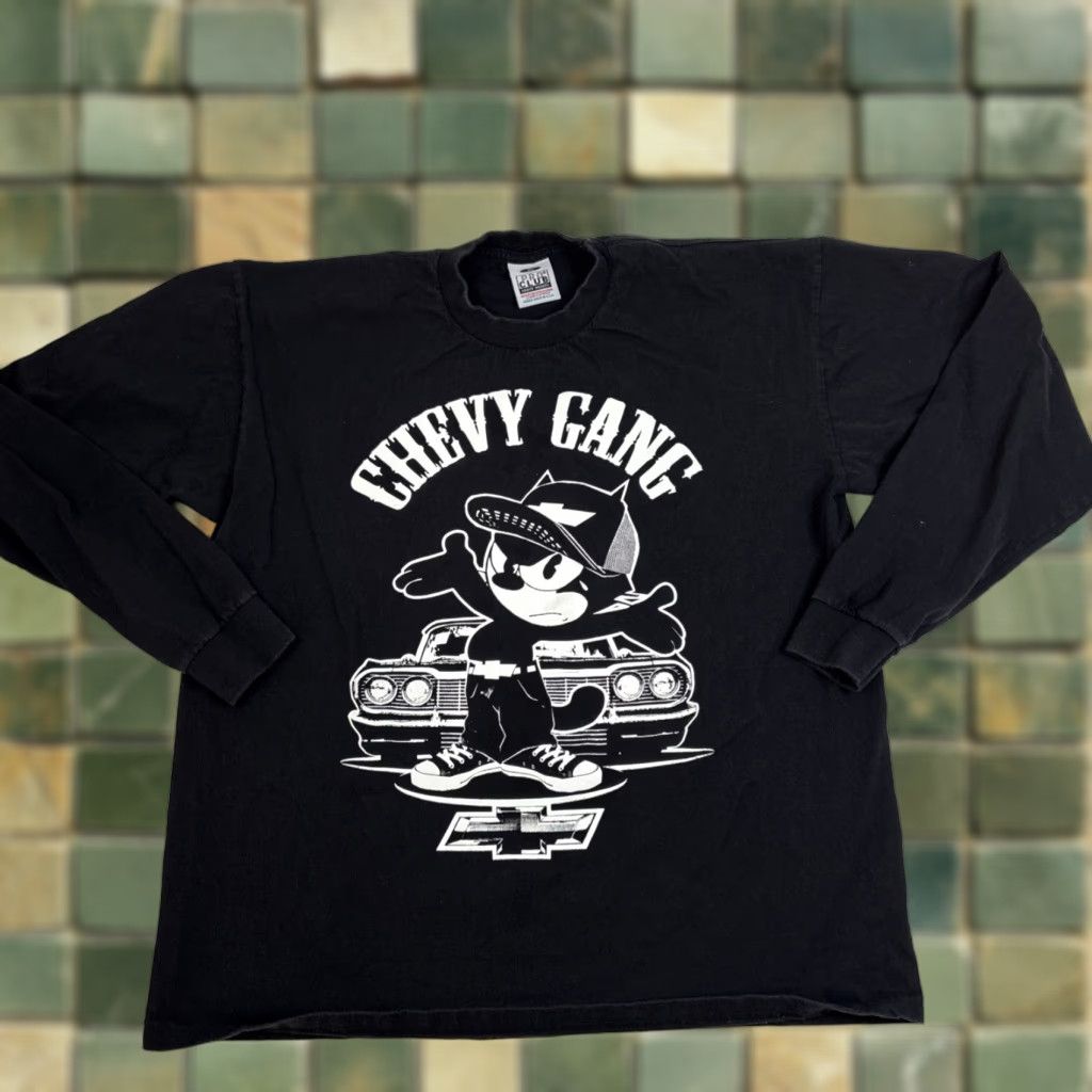 Vintage VINTAGE Pro Club Longsleeve T Shirt Men’s XL Black Felix The Cat Chevy Gang Mens XL Black Cat Long Sleeve Shirt Size US XL / EU 56 / 4 - 1 Thumbnail