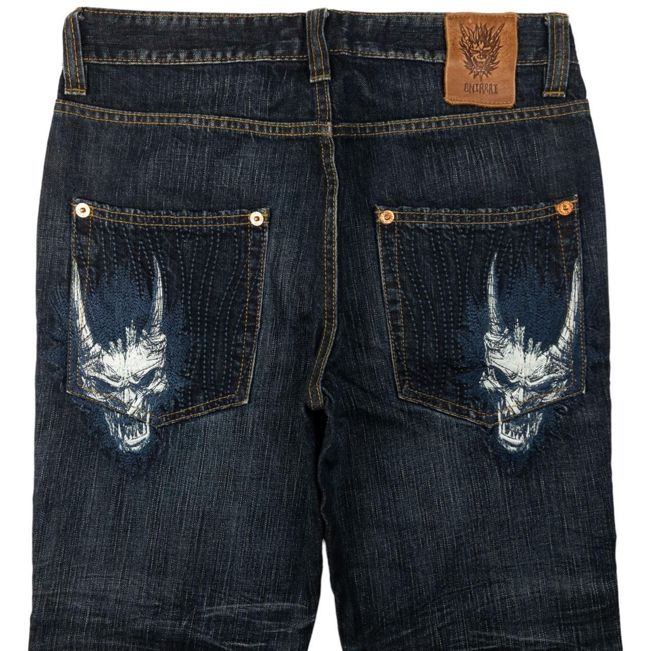 Vintage Oniarai Embroidered Monster Japanese Denim Jeans W32