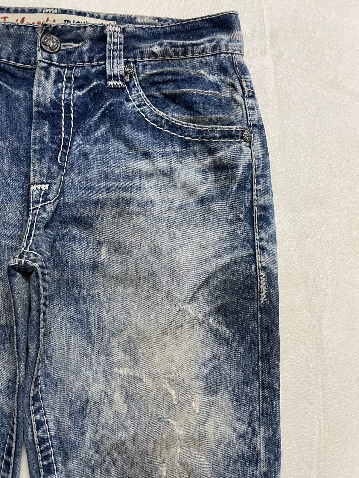 Japanese Brand Vintage Buckaroo Rusty Acidwash Distress Ripped Jeans Size US 37 - 4 Thumbnail