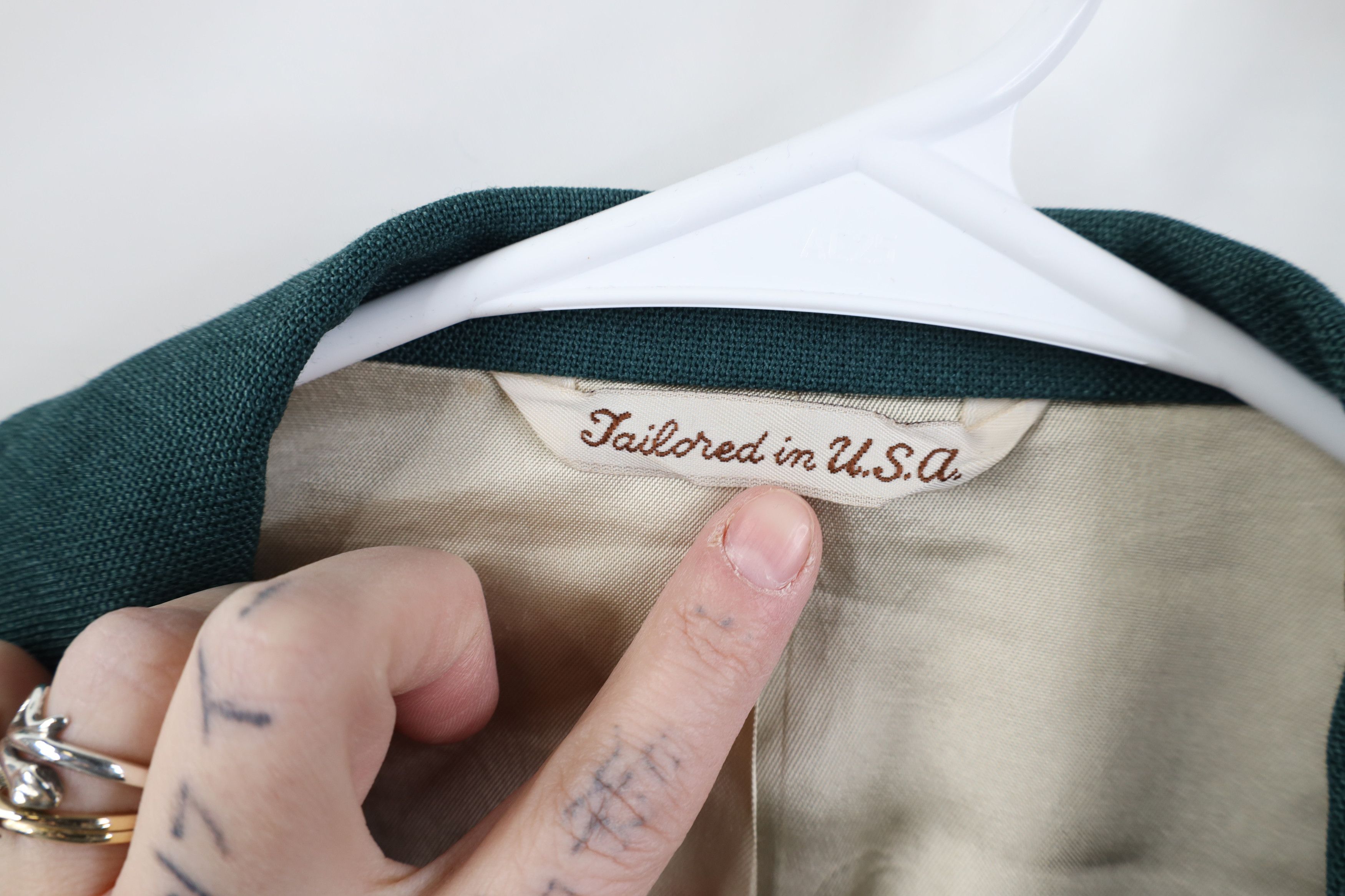 Vintage Vintage 90s Worsted Wool Suit Coat Blazer Jacket Green Size US XXL / EU 58 / 5 - 4 Thumbnail