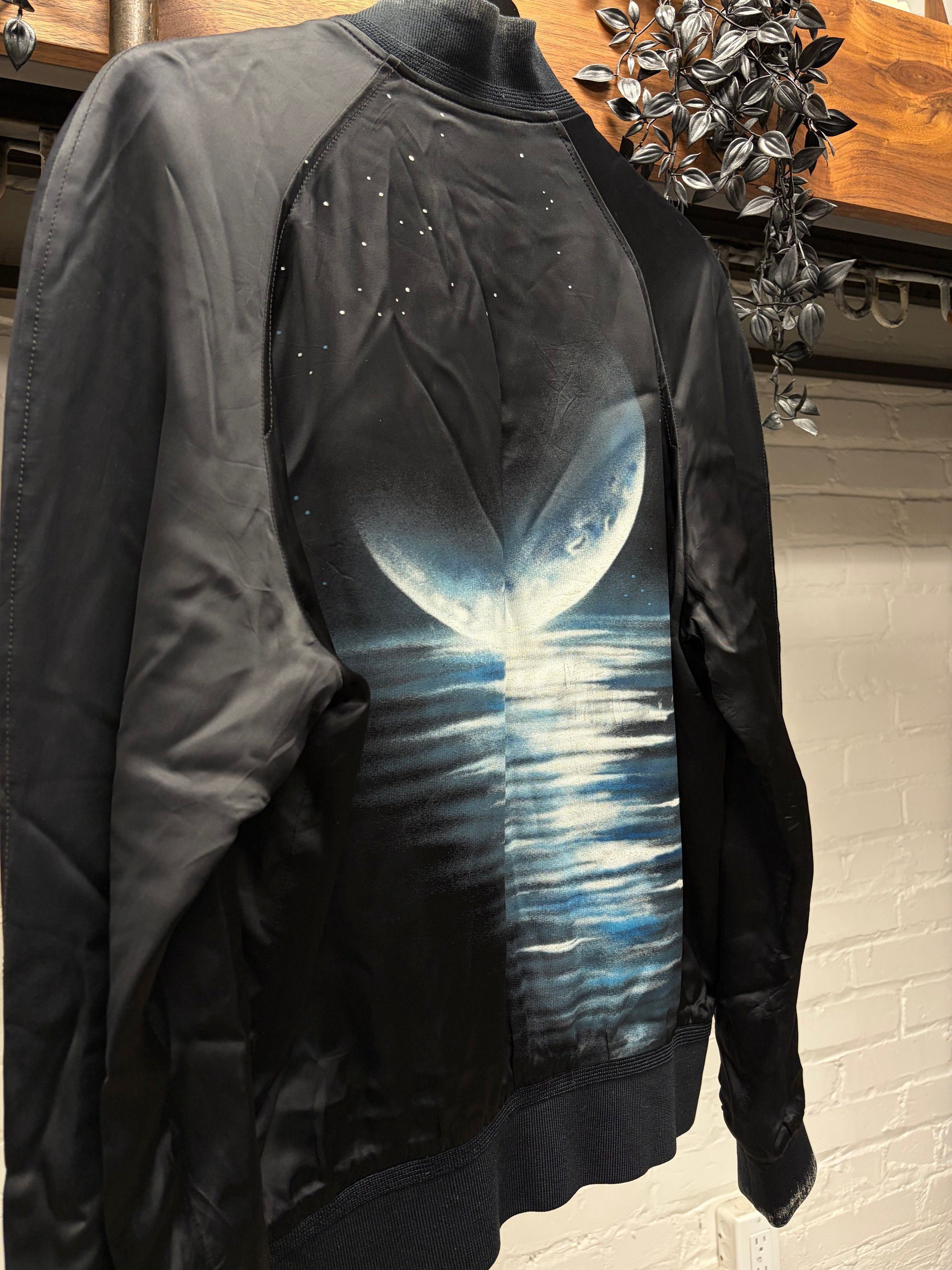 Saint Laurent Paris AW2016 Saint Laurent by Hedi Slimane ‘Moonlight on the Water’ Silk Bomber Jacket Size US M / EU 48-50 / 2 - 2 Thumbnail