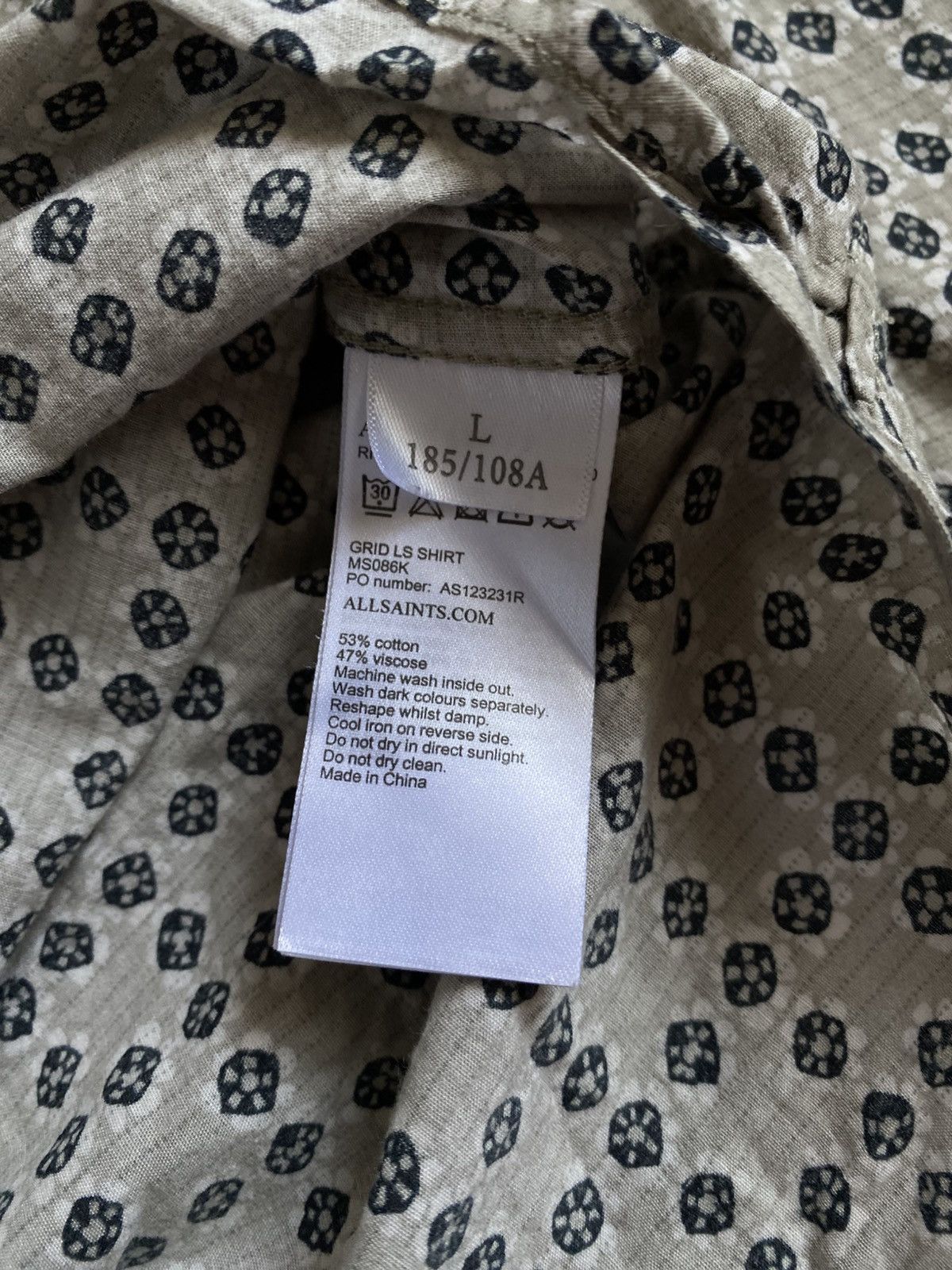 Allsaints × Designer AllSaints Dots Long Sleeve Button Shirt Size L Size US L / EU 52-54 / 3 - 9 Thumbnail