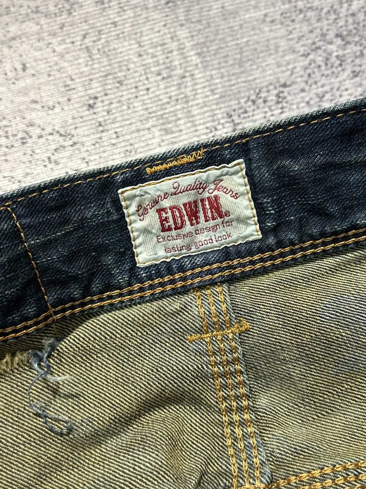 Japanese Brand 2000s Flare Edwin 411XVS Distressed Denim Y2k Size US 26 / EU 42 - 9 Thumbnail
