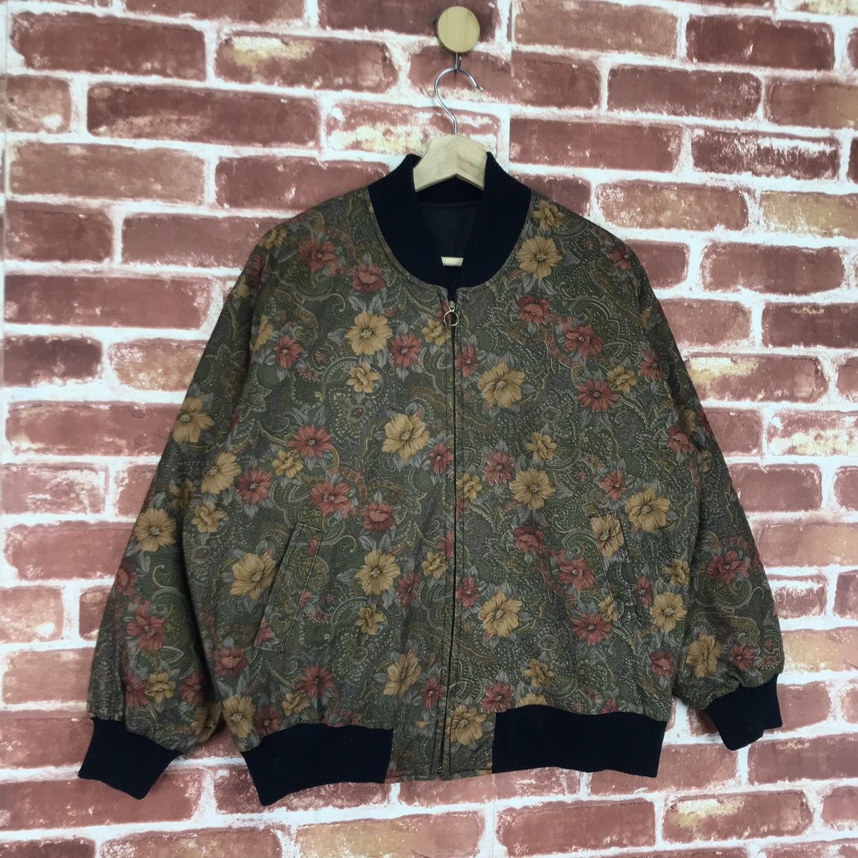 Japanese Brand Art Floral Bomber Jacket Size US M / EU 48-50 / 2 - 3 Thumbnail