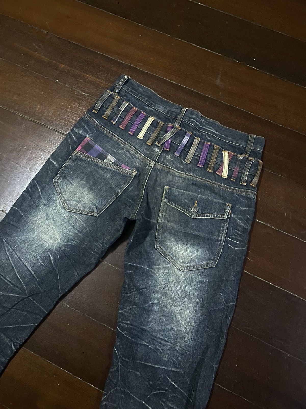 Designer × Japanese Brand Fire 🔥 BARCEDOS EXCHANGE double waist short jeans Size US 31 - 14 Thumbnail