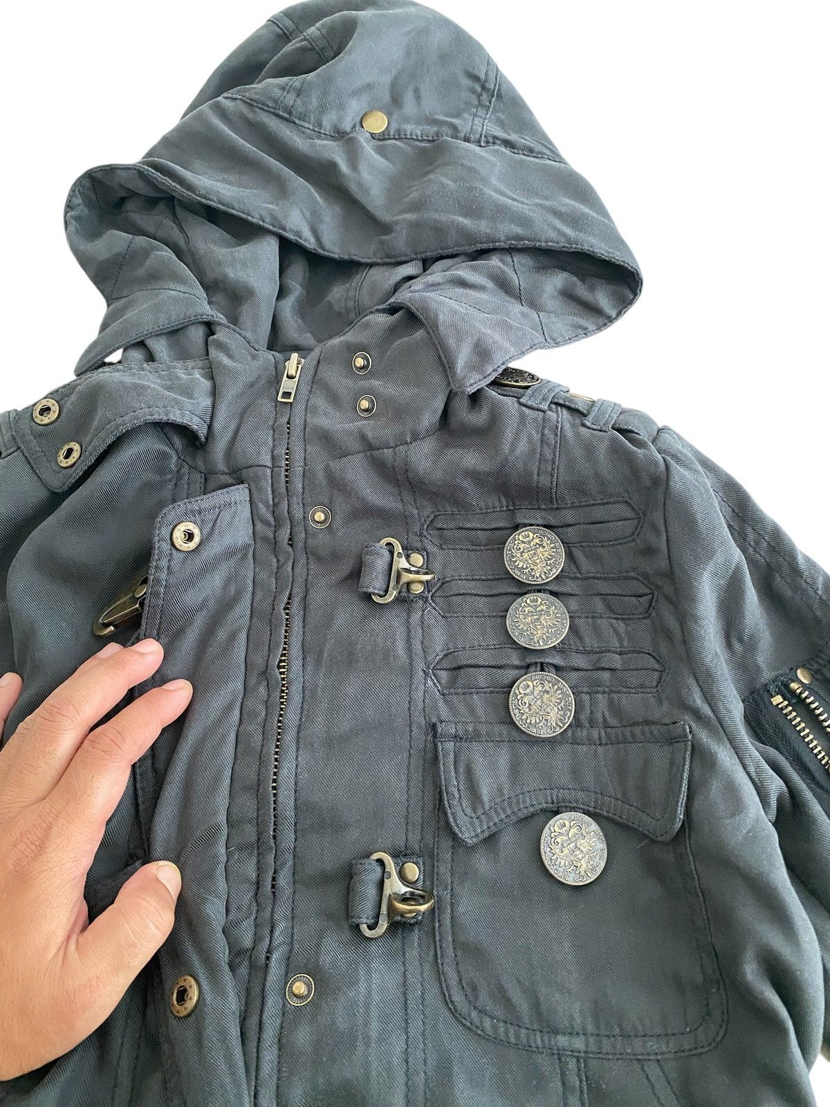 Hysteric Glamour × Japanese Brand × Le Grande Bleu (L.G.B.) 🇯🇵 SWORDFISH PUNK JACKET MULTIPOCKET DESIGN L.G.B HOODIE Size US M / EU 48-50 / 2 - 7 Thumbnail