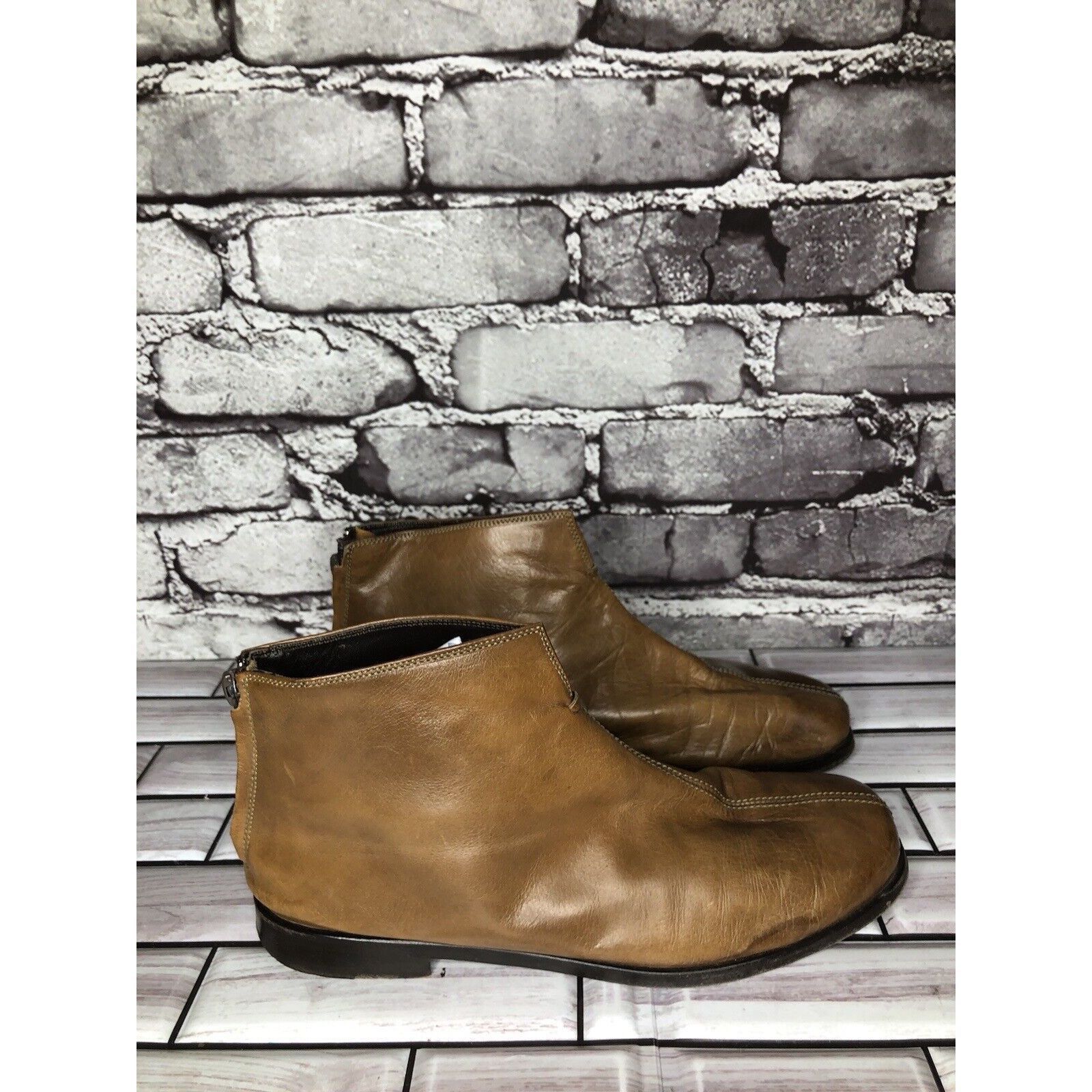 Other AGL Brown Leather Casual Back Zip Booties Ankle Boots Shoes Size US 6 / IT 36 - 12 Thumbnail