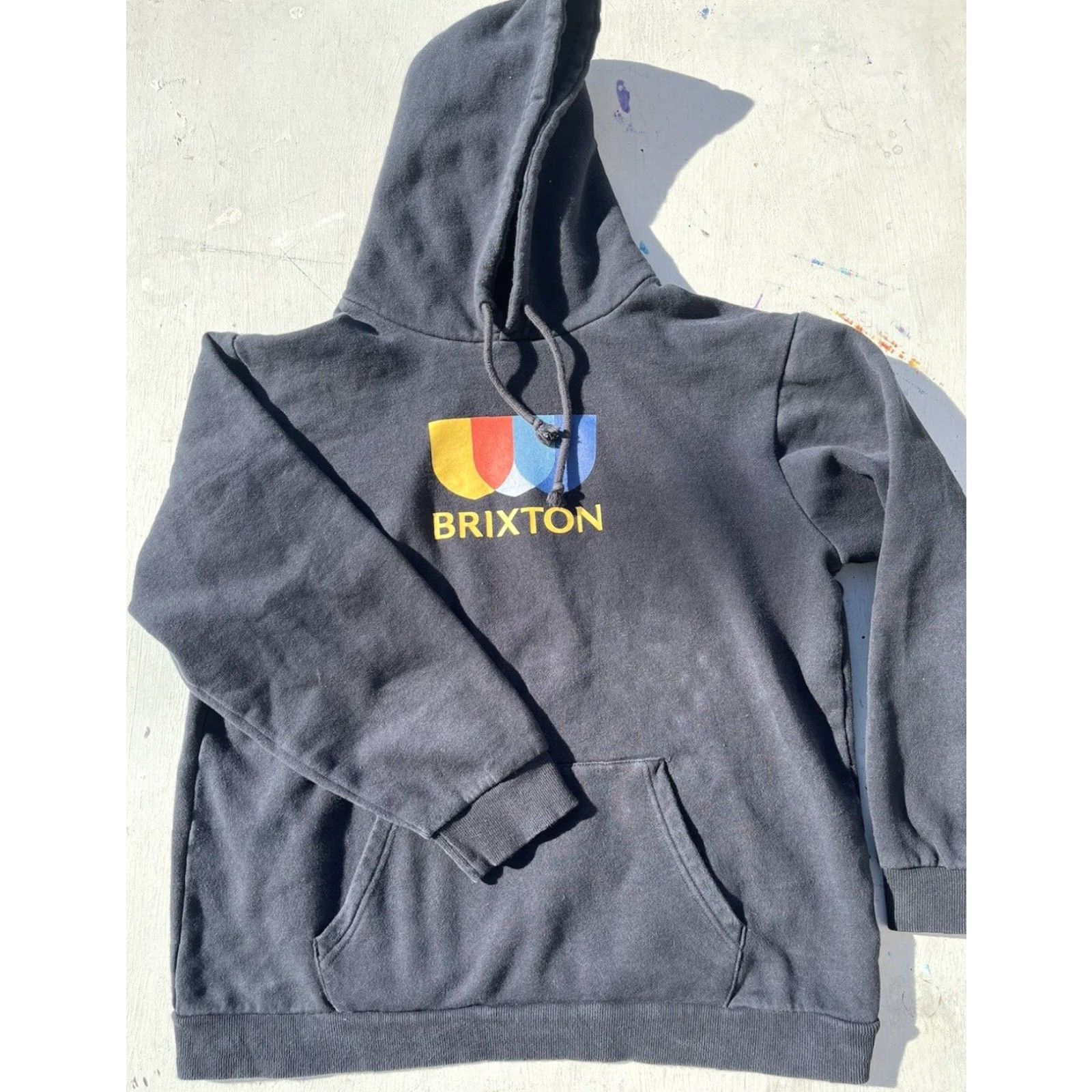 Brixton Men’s Brixton Sweatshirt Black Spell-Out Logo XL Cotton Beach Motor Streetwear Shirt Size US XL / EU 56 / 4 - 5 Thumbnail