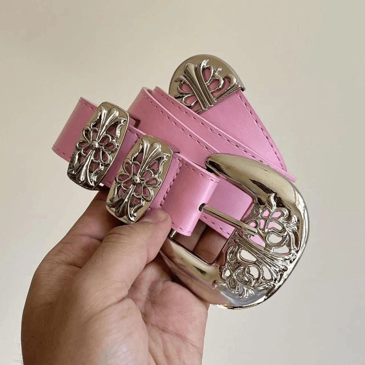 Cowboy Equipment vintage buckle pink american western design belt Size ONE SIZE - 3 Thumbnail