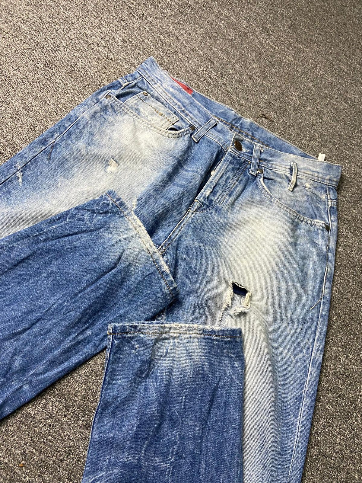 Designer × Vintage × Zara ZARA JEANS 1975 Distressed Ripped Denim (131) Size US 32 / EU 48 - 8 Thumbnail