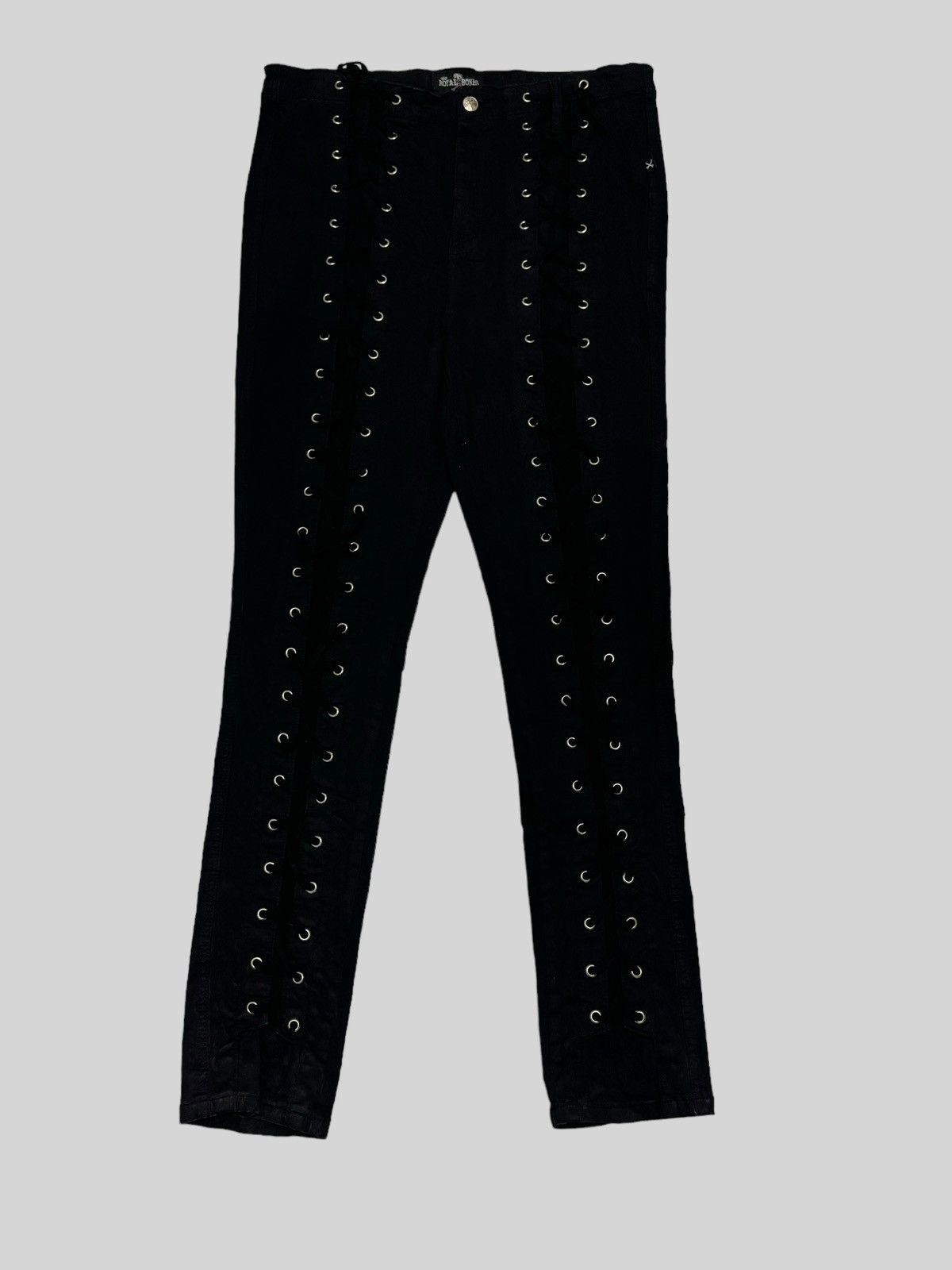 Tornado Mart ROYAL BONES LACED PUNK SEXY BONDAGE STYLE PANT Size US 33 - 1 Thumbnail