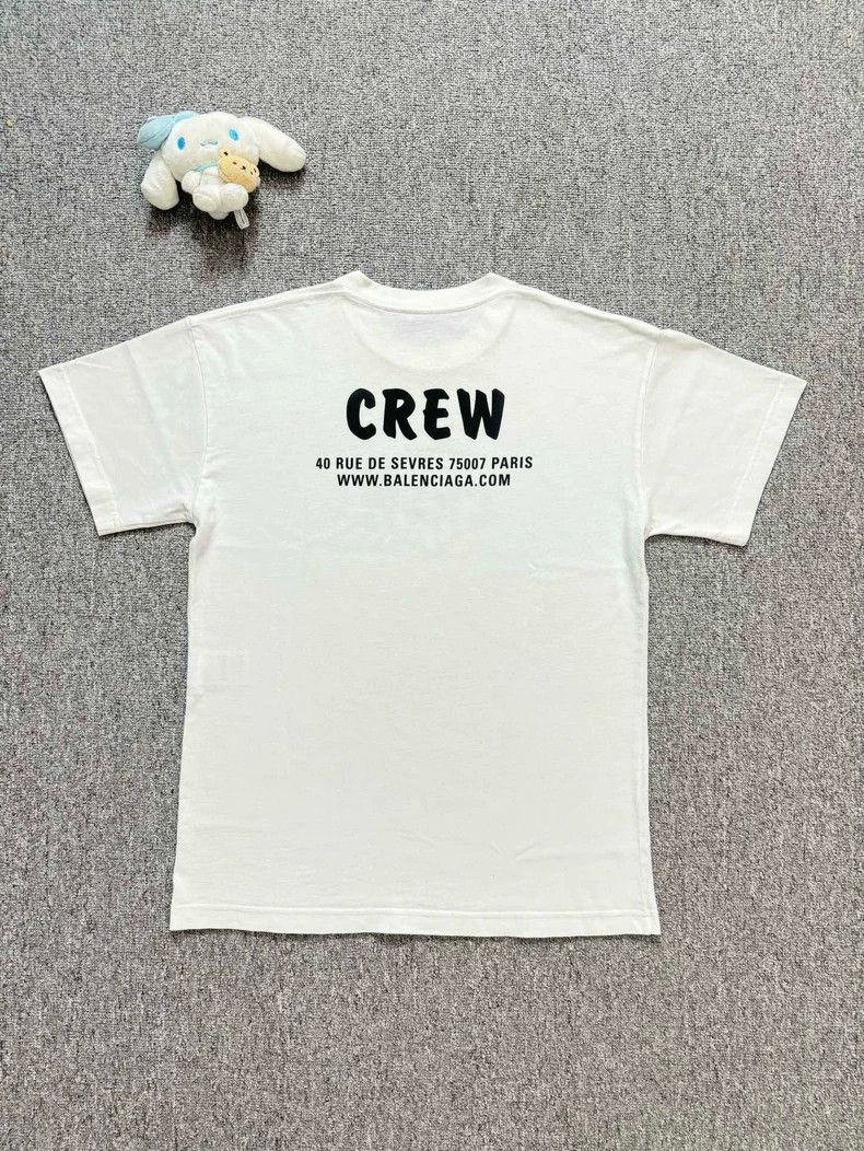 Balenciaga Balenciaga White crew monogram logo short sleeve 2502-Nexta Size US XS / EU 42 / 0 - 2 Thumbnail