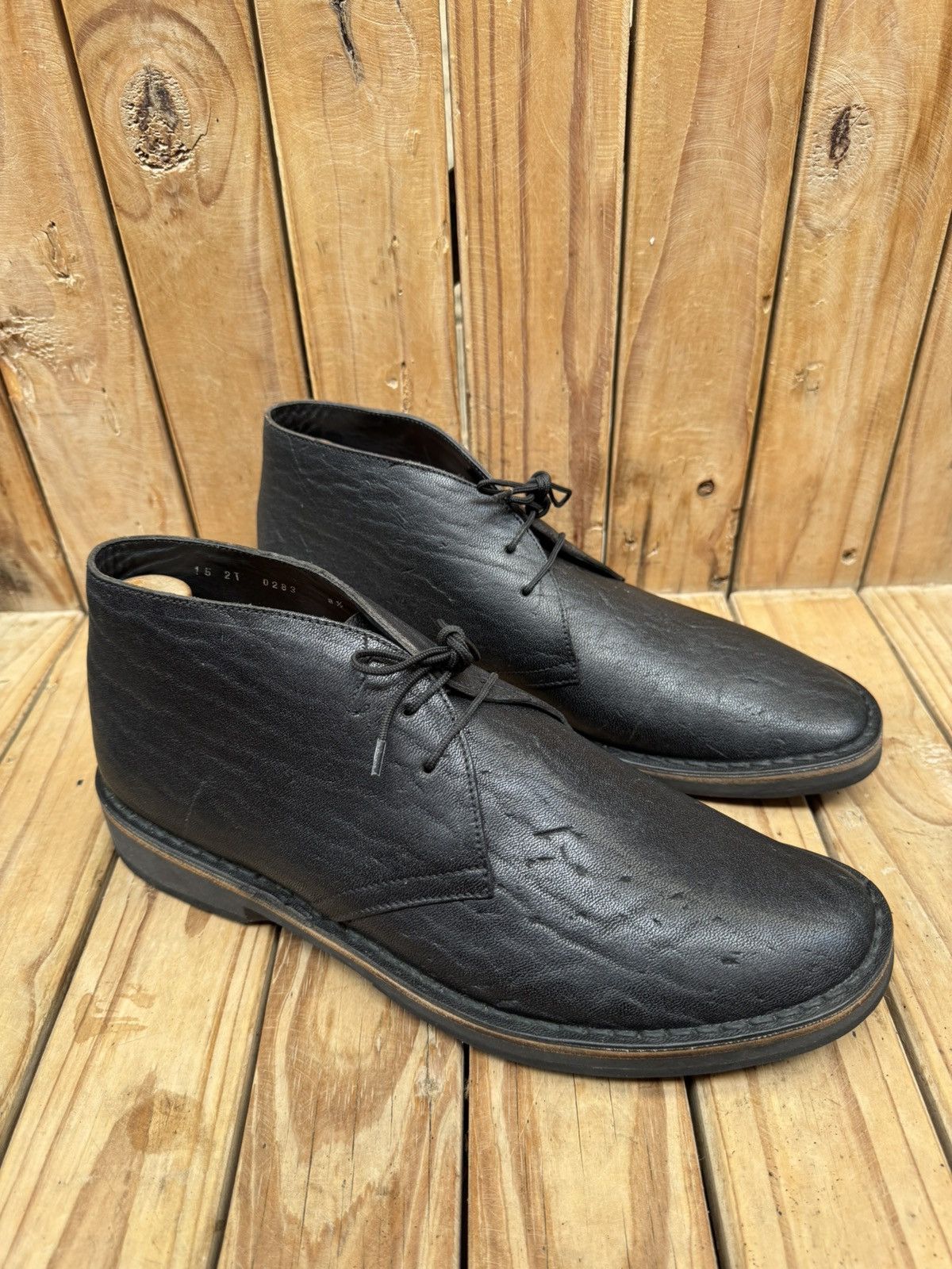 Prada Prada exotic skin Chukka black leather boots Sz USA 9.5 Size US 9.5 / EU 42-43 - 2 Thumbnail