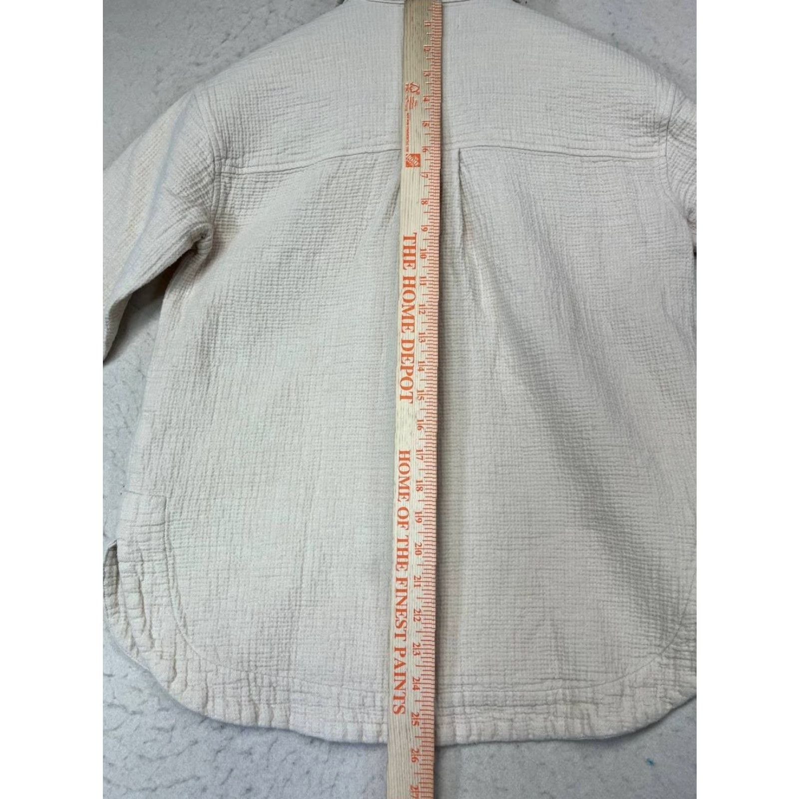 Madewell Madewell Shirt Jacket Womens XS Beige Button-Up Long Sleeve Collared Knit Cotton Casual Wrapper? Size XS / US 0-2 / IT 36-38 - 5 Thumbnail