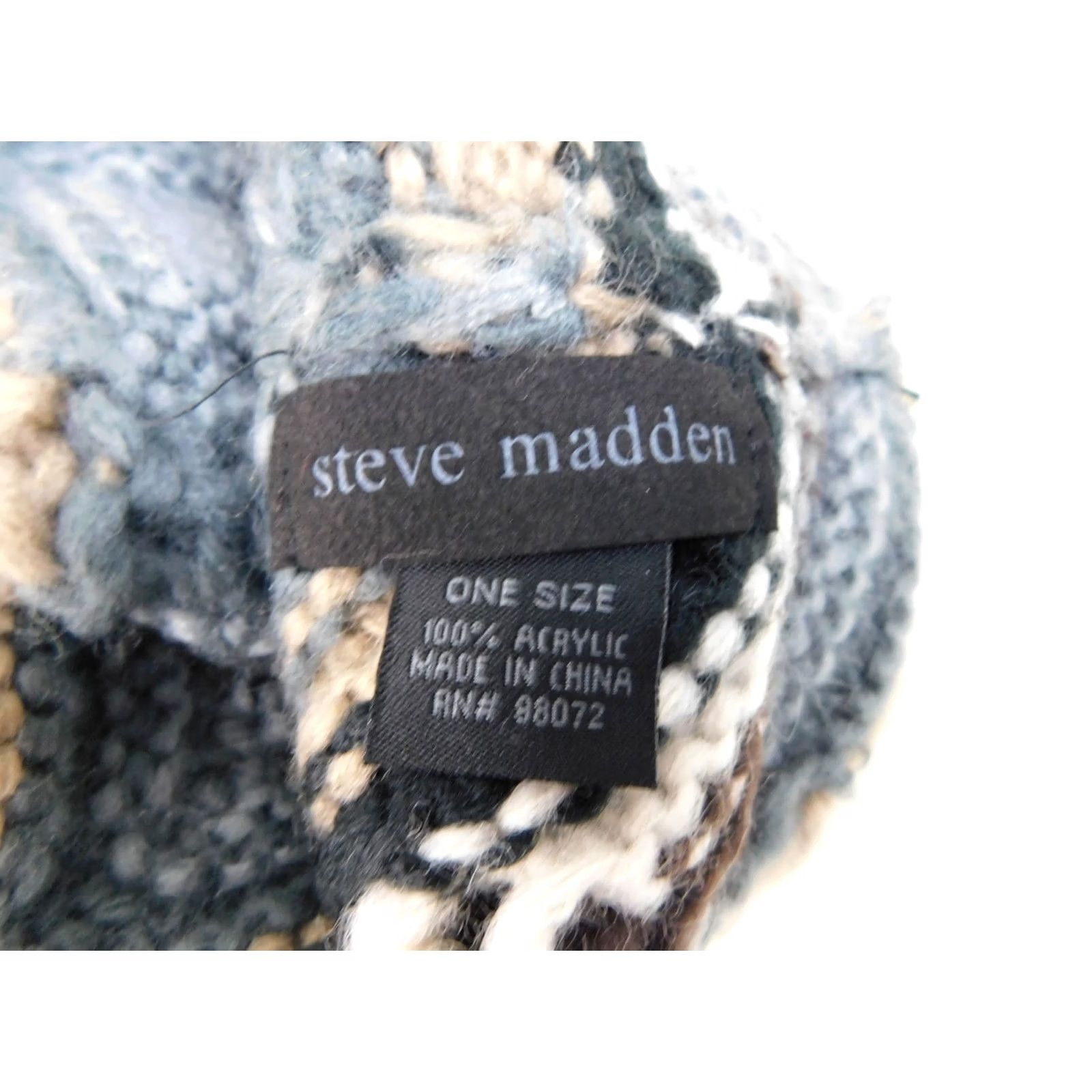 Steve Madden Steve Madden Beanie Hat Gray Women's Winter Knit Chevron Logo One Size XS? Size ONE SIZE - 7 Thumbnail