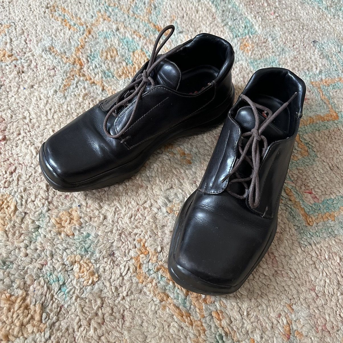 靴 PRADA archive shoes Prada archive leather square toe loafers