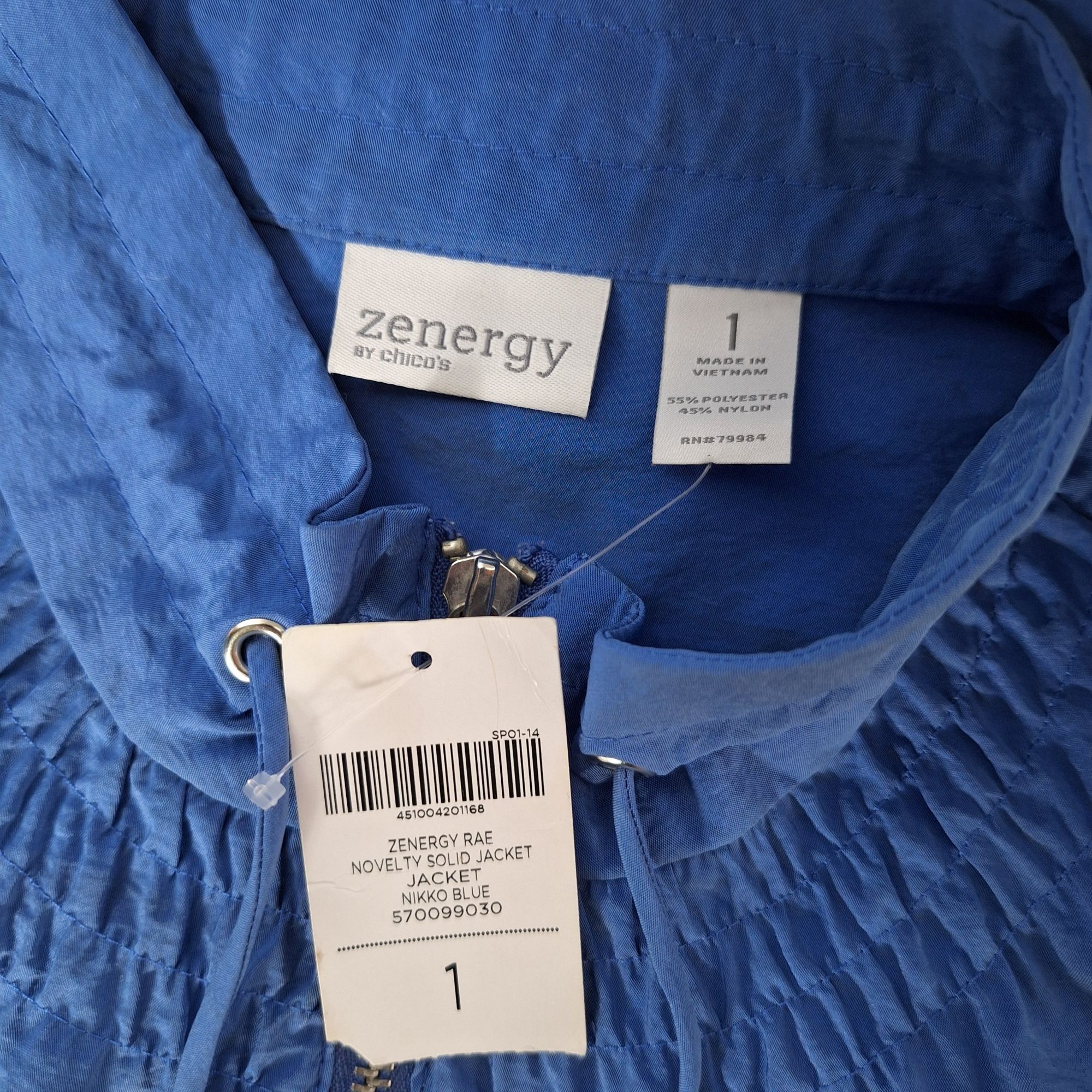 Chicos Zenergy by Chico's Rae Novelty Solid Jacket 1 M 8 Full Zip N Size M / US 6-8 / IT 42-44 - 4 Thumbnail