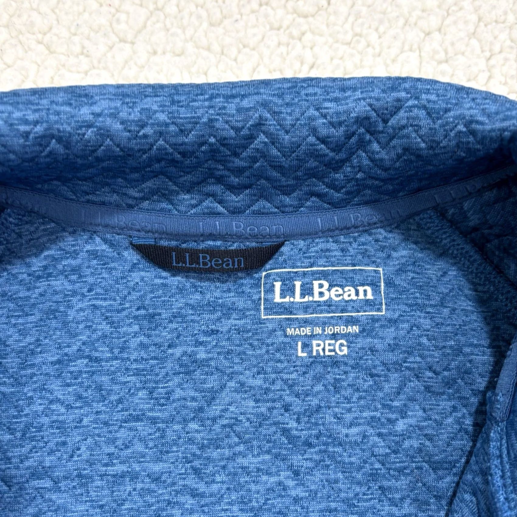Vintage L.L. Bean Marine Blue Half-Zip Quilted Pullover Sweatshirt Womens L Size L / US 10 / IT 46 - 4 Thumbnail