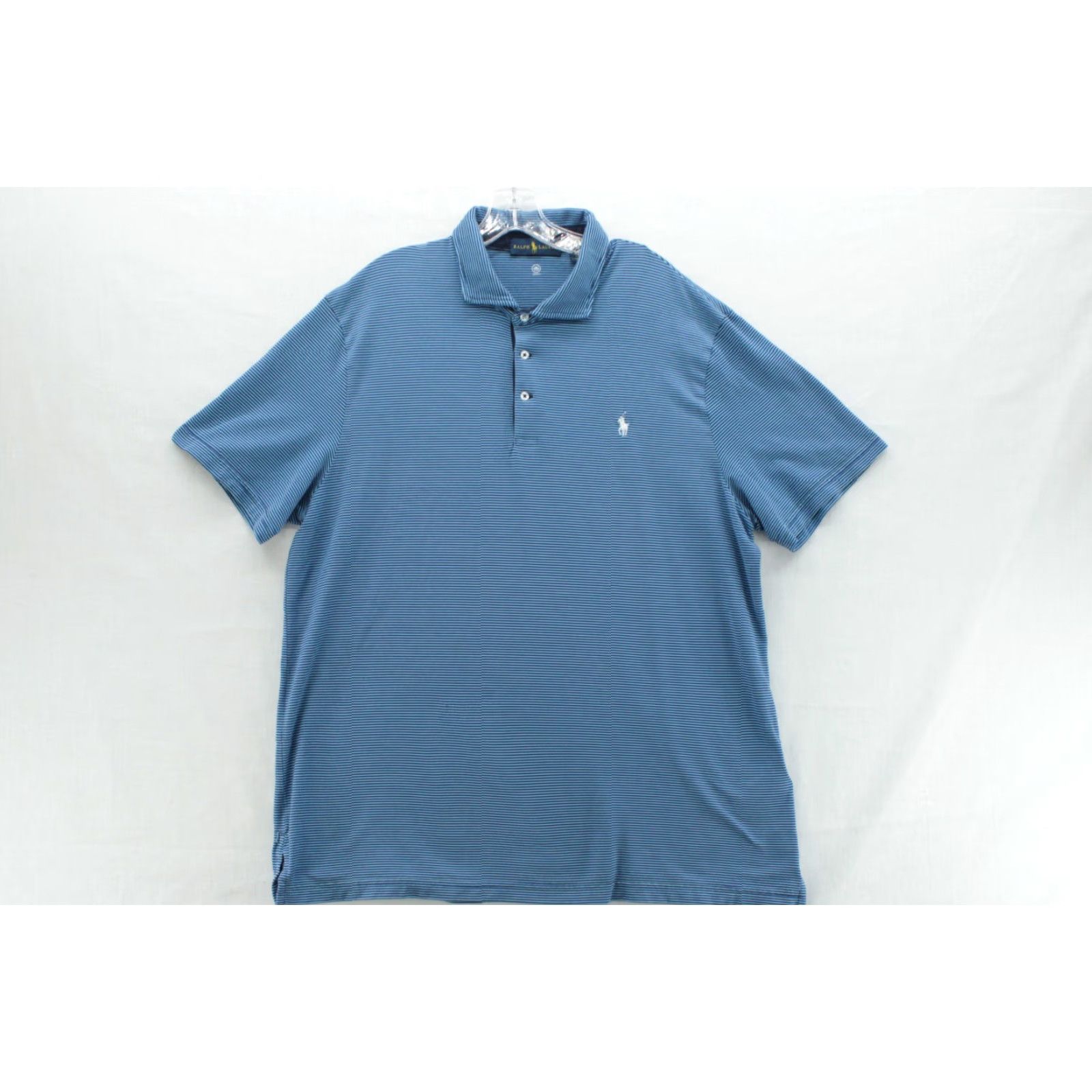 Ralph Lauren Polo Ralph Lauren Pro Fit Polo Shirt Mens Blue Striped Wicking Performance Golf Size US XXL / EU 58 / 5 - 2 Thumbnail
