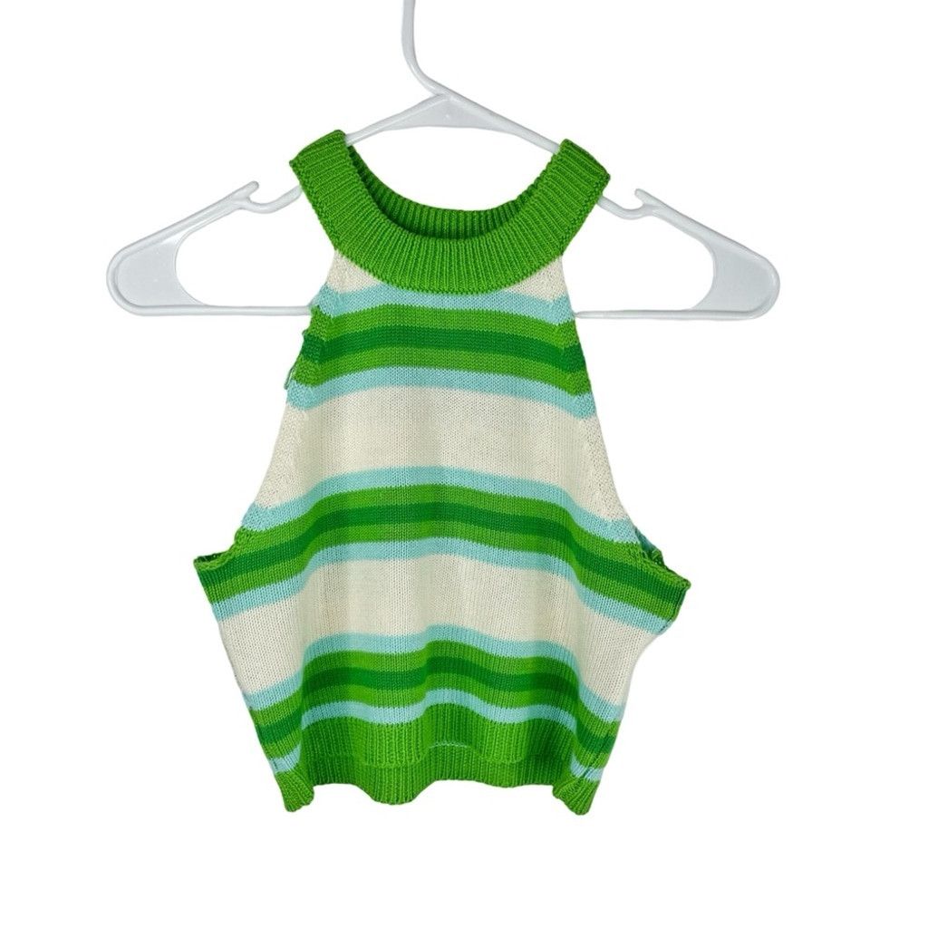 Other NIKKA K Women’s Cropped Upcycled Sweater Top Neon Green XS Size XS / US 0-2 / IT 36-38 - 6 Thumbnail