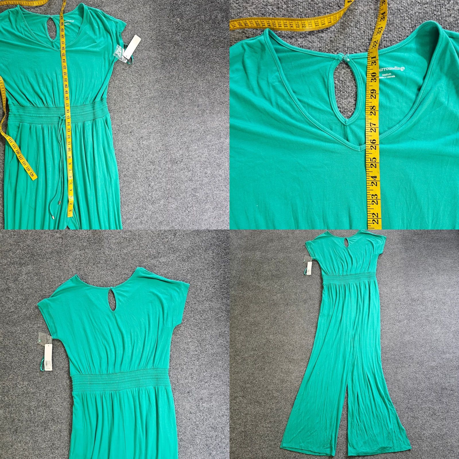 Soft Surroundings Soft Surroundings Jumpsuit Womens M Green Short Sleeve Stretch Pull On Size 32" / US 10 / IT 46 - 8 Thumbnail
