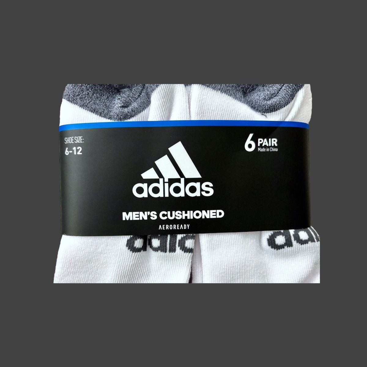 Adidas Adidas Cushioned No-Shoe Men’s Logo Socks 6 pk Shoe Sz 6-12 Size ONE SIZE - 5 Thumbnail