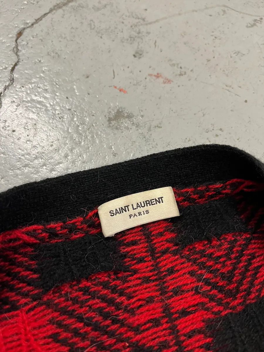 Saint Laurent Paris FW2014 Saint Laurent Alpaca Wool Red & Black Checkered Cardigan Size US S / EU 44-46 / 1 - 8 Thumbnail