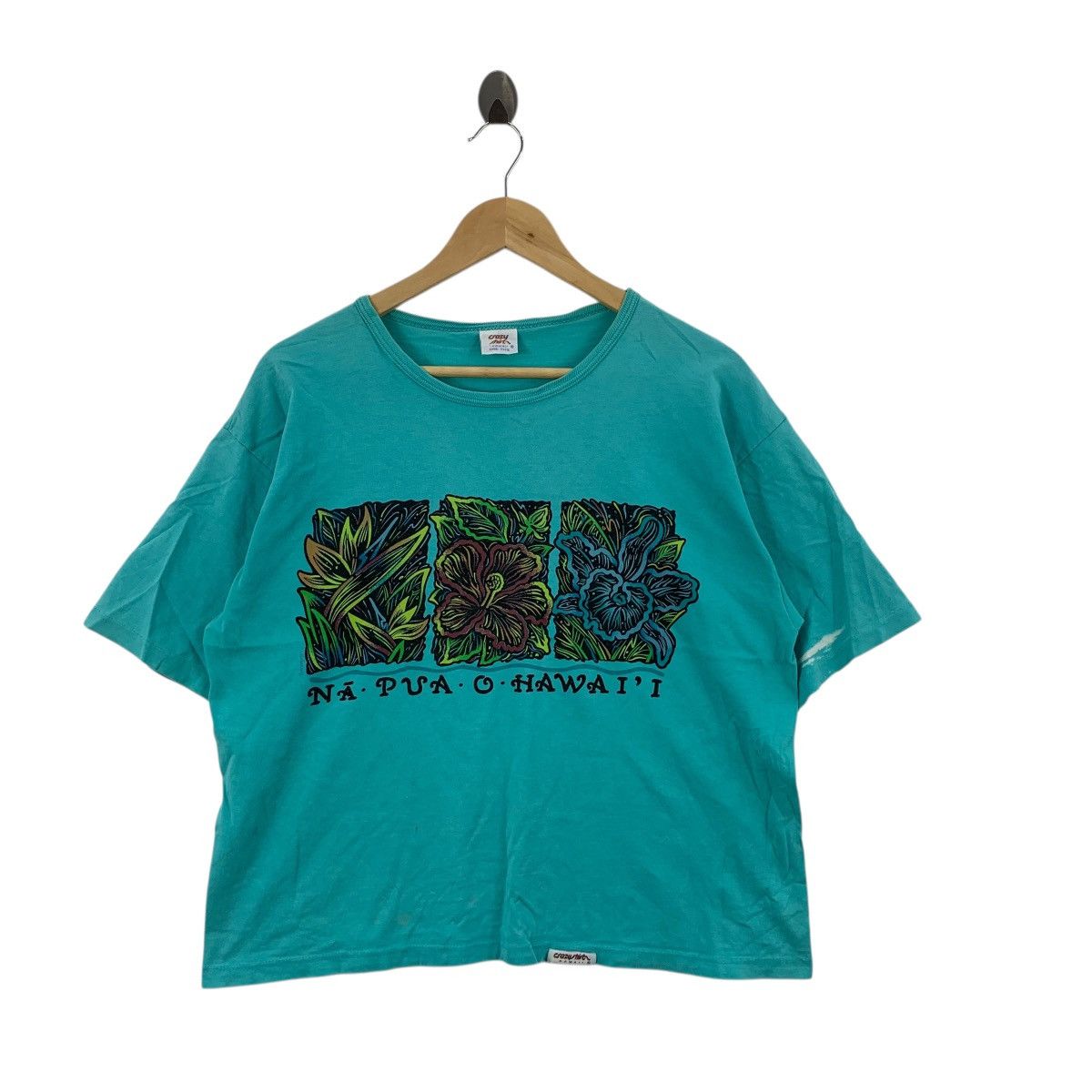 Vintage Vintage 90s HAWAII KAULANA NA PUA Floral Song Painting Tee Size M / US 6-8 / IT 42-44 - 3 Thumbnail