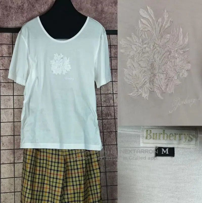 Burberry Burberry Embroidered Logo White Short Sleeve Tee. Size M / US 6-8 / IT 42-44 - 1 Thumbnail