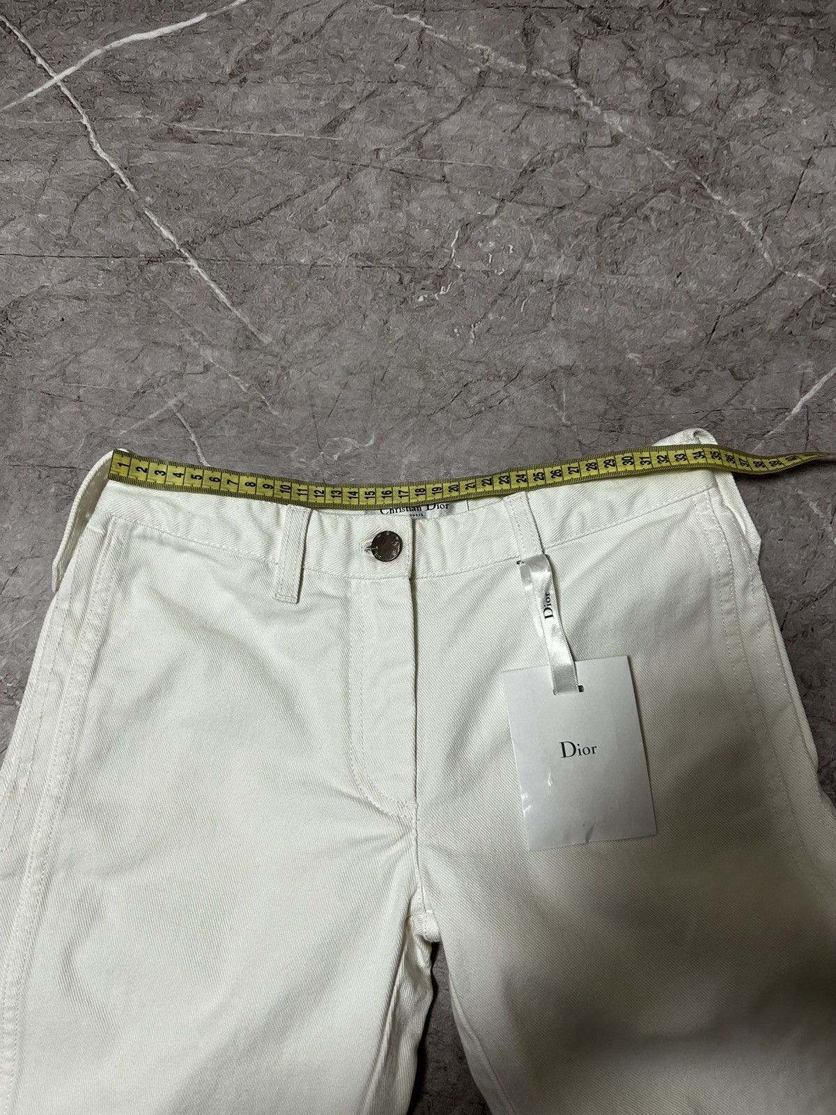 Christian Dior Monsieur × Dior Christian Dior Boutique White Cotton Pants Made In Italy Size 27" / US 4 / IT 40 - 17 Thumbnail