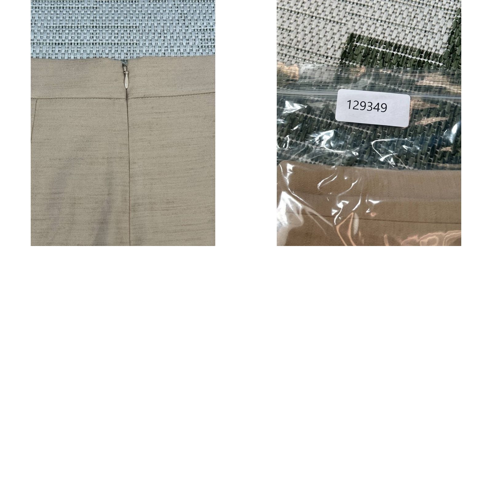 Vintage Sezane Pencil Skirt Womens 36 Beige Linen Stretch Front Slit Back Zip Formal Size 25" / US 0 / IT 36 - 9 Thumbnail