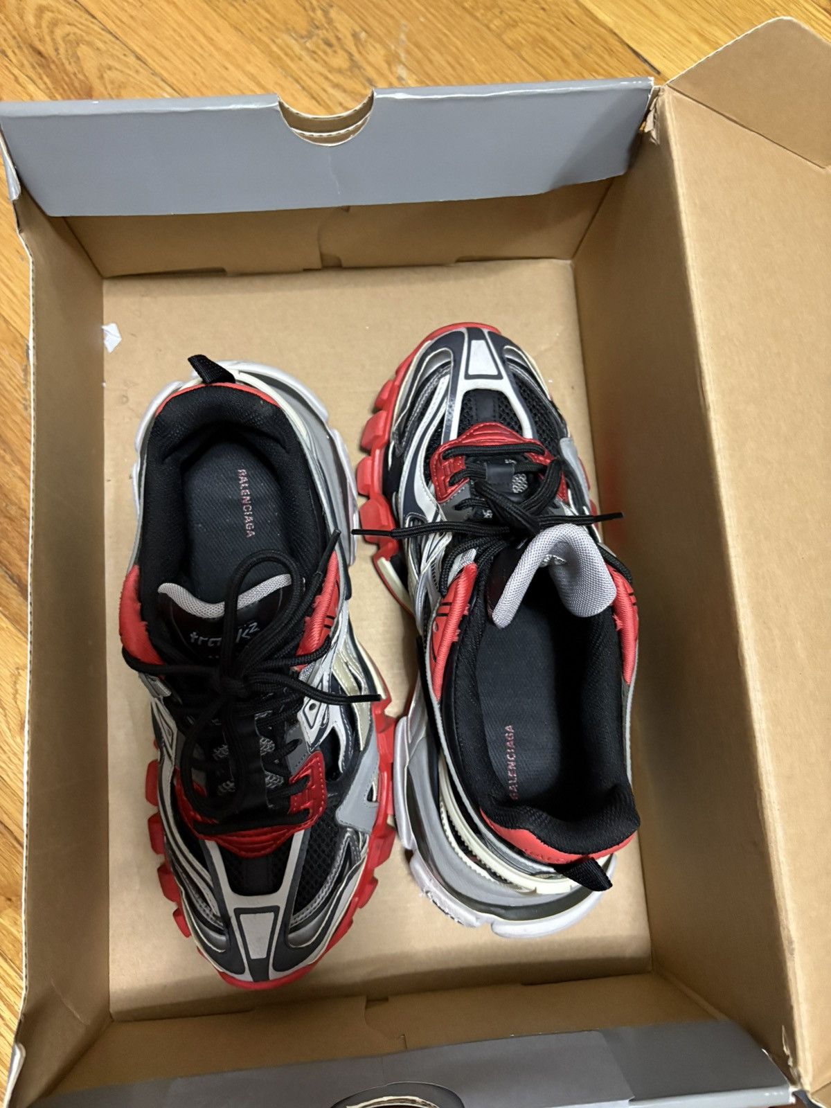 Balenciaga Balenciaga Track 2 Sneakers In Black Red Grey Polyurethane Size US 7 / EU 40 - 4 Thumbnail