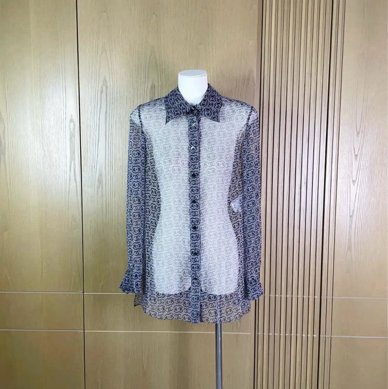Chanel Chanel Black Silk Long Sleeve Shirt 0089 Size S / US 4 / IT 40 - 1 Thumbnail